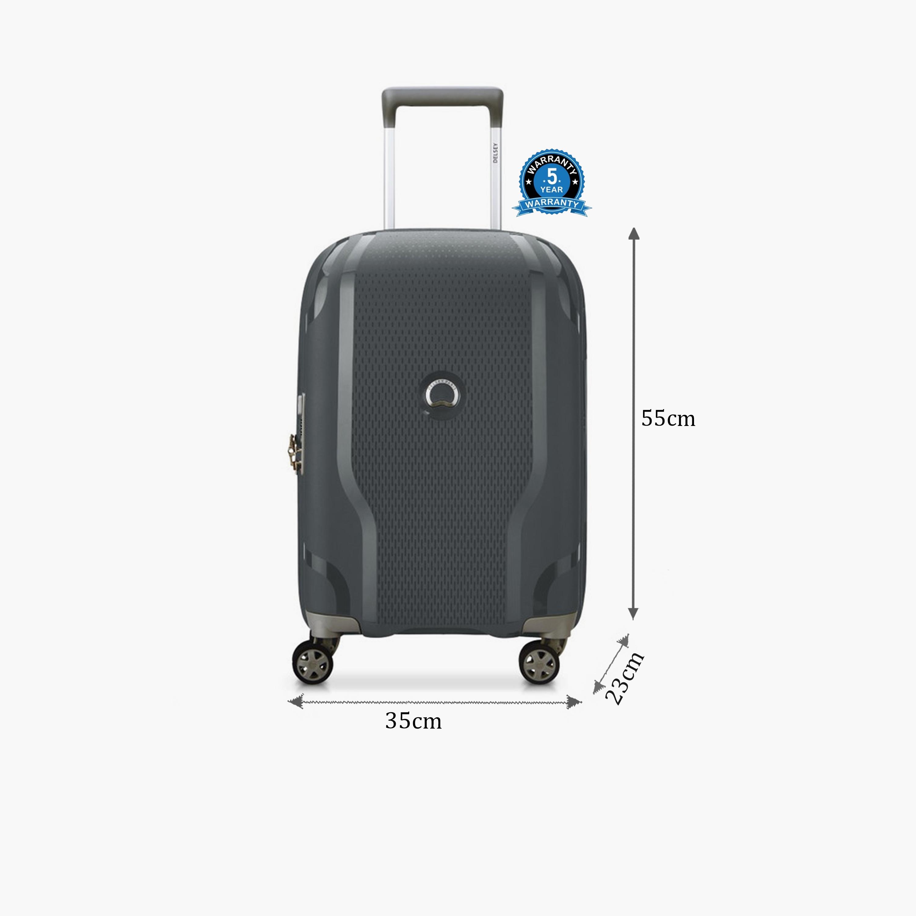Delsey Caracas 55 CM Small Cabin Polypropylene Hard Sided 4-Wheeler Spinner Trolley Bag with TSA Combination Lock-travel-luggagesandbags-luggage-image-2