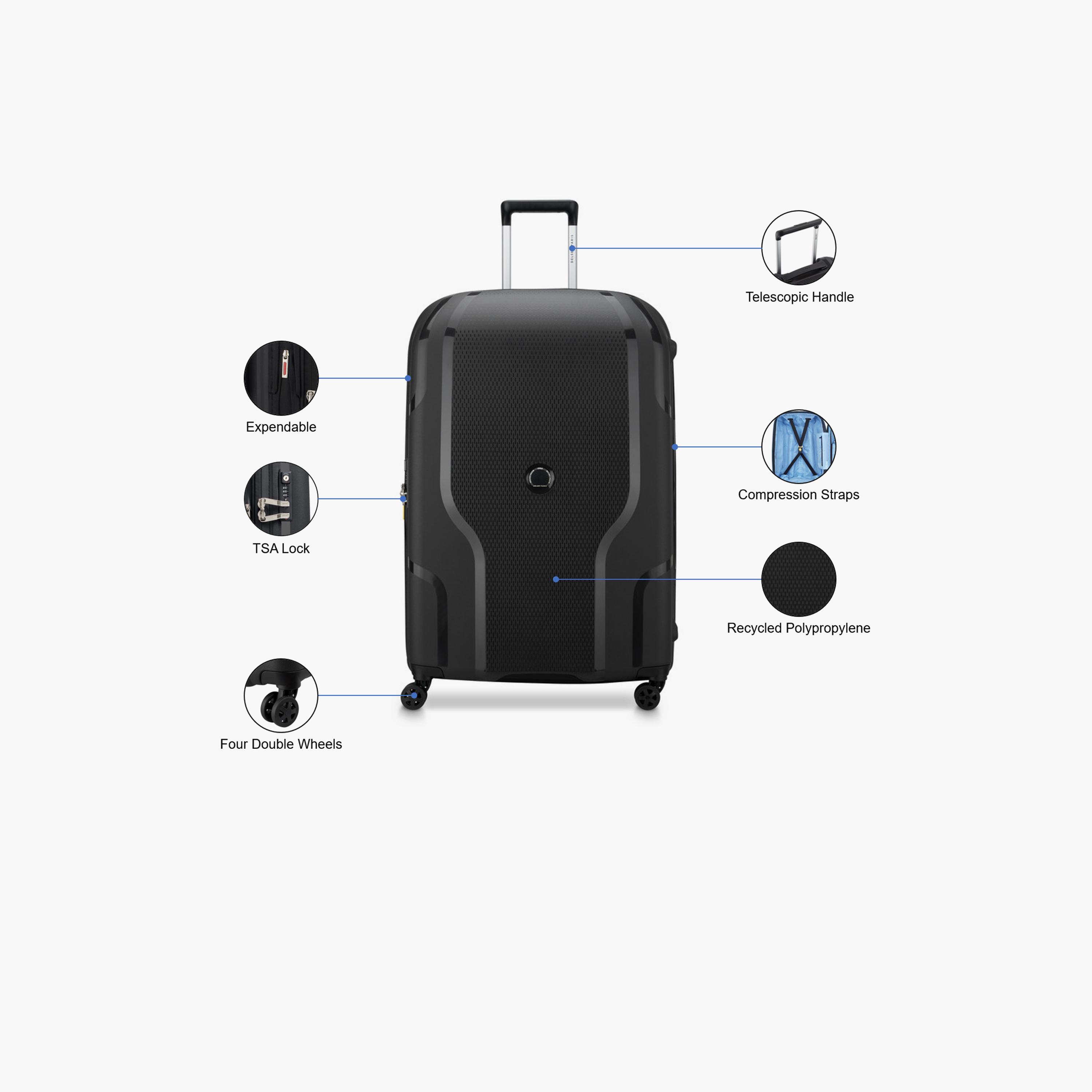 Delsey Caracas 83 CM Large Check-in Polypropylene Hard Sided 4-Wheeler Spinner Trolley Bag with TSA Combination Lock-travel-luggagesandbags-luggage-image-3