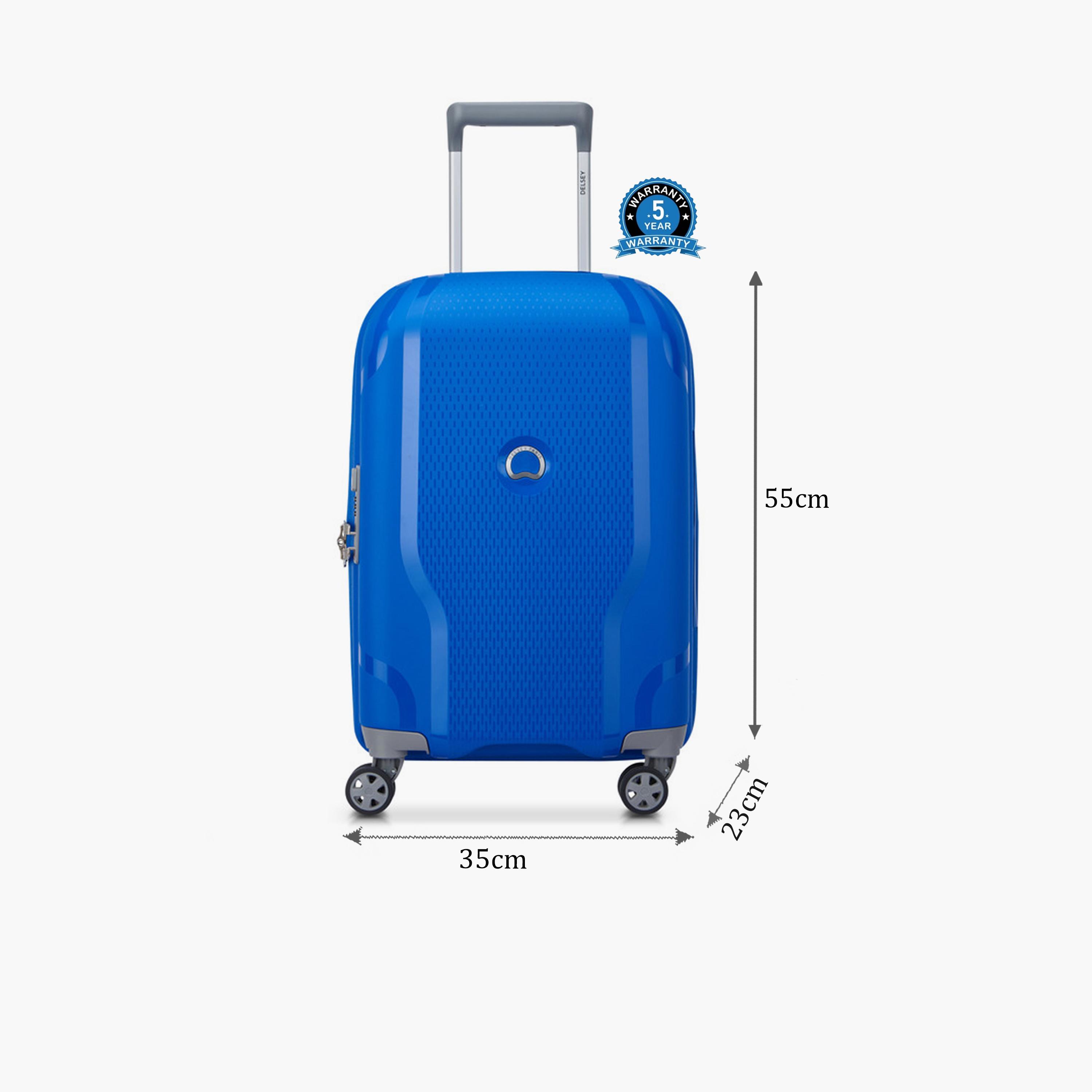 Delsey Caracas 55 CM Small Cabin Polypropylene Hard Sided 4-Wheeler Spinner Trolley Bag with TSA Combination Lock-travel-luggagesandbags-luggage-image-2