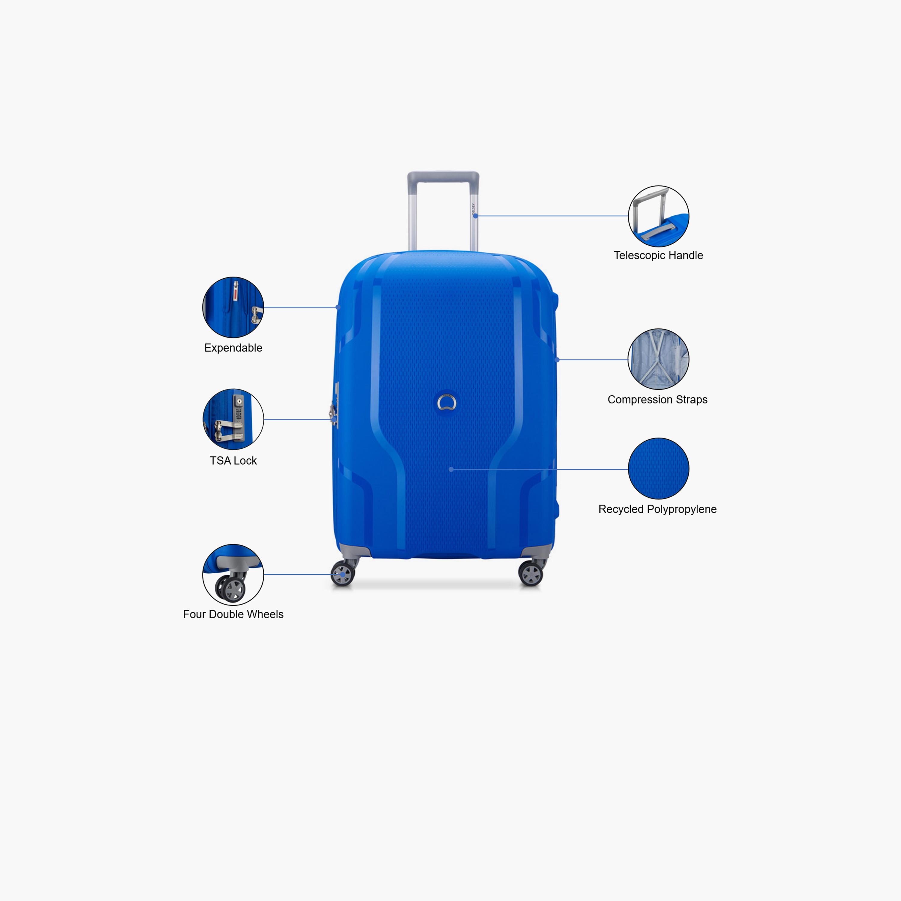 Delsey Caracas 70 CM Medium Check-in Polypropylene Hard Sided 4-Wheeler Spinner Trolley Bag with TSA Combination Lock-travel-luggagesandbags-luggage-image-3
