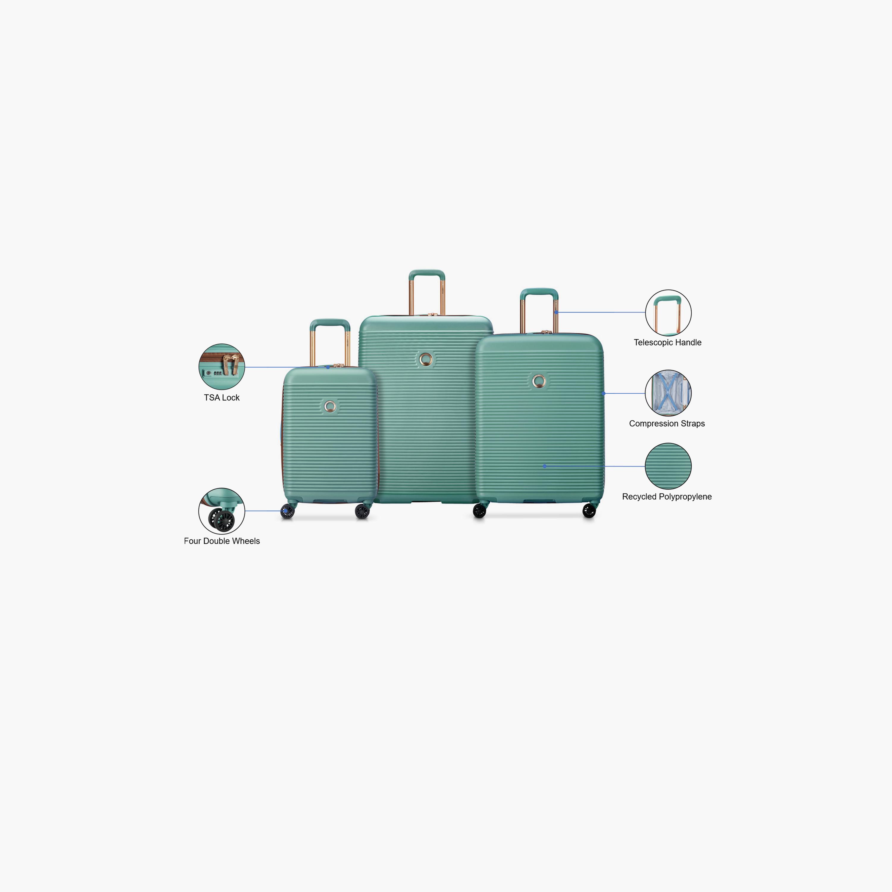 Delsey Freestyle Set of 3 Polypropylene Hard Sided 4-Wheeler Spinner Trolley Bag with TSA Combination Lock-travel-luggagesandbags-luggage-image-2