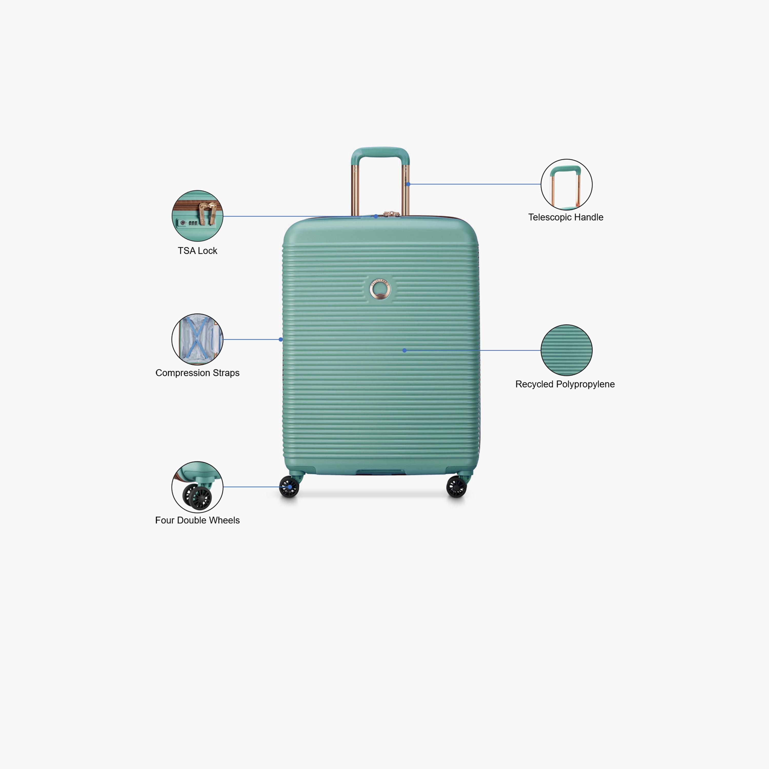 Delsey Freestyle 82 CM Large Check-in Polypropylene Hard Sided 4-Wheeler Spinner Trolley Bag with TSA Combination Lock-travel-luggagesandbags-luggage-image-3