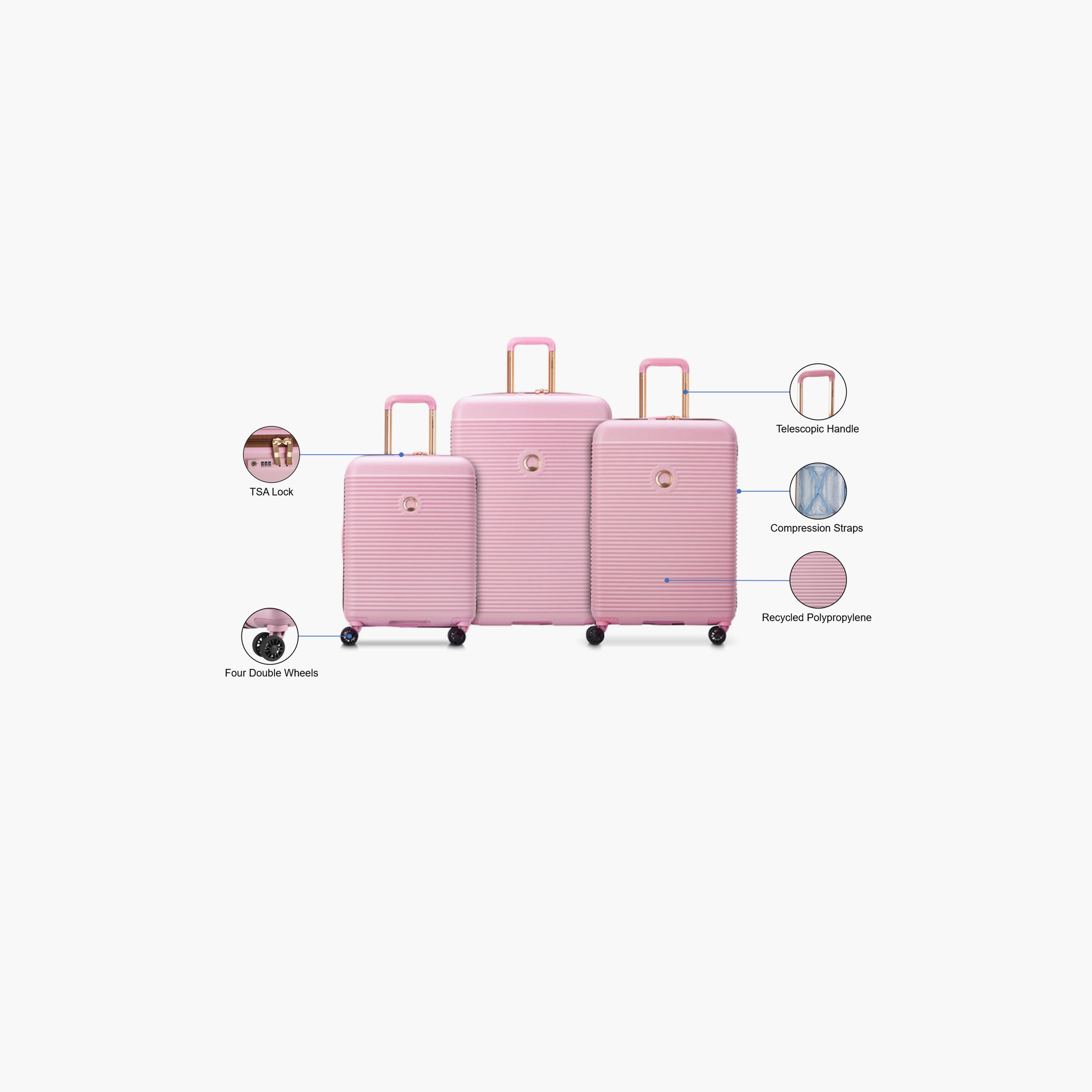Delsey Freestyle Set of 3 Polypropylene Hard Sided 4-Wheeler Spinner Trolley Bag with TSA Combination Lock-travel-luggagesandbags-luggage-image-2