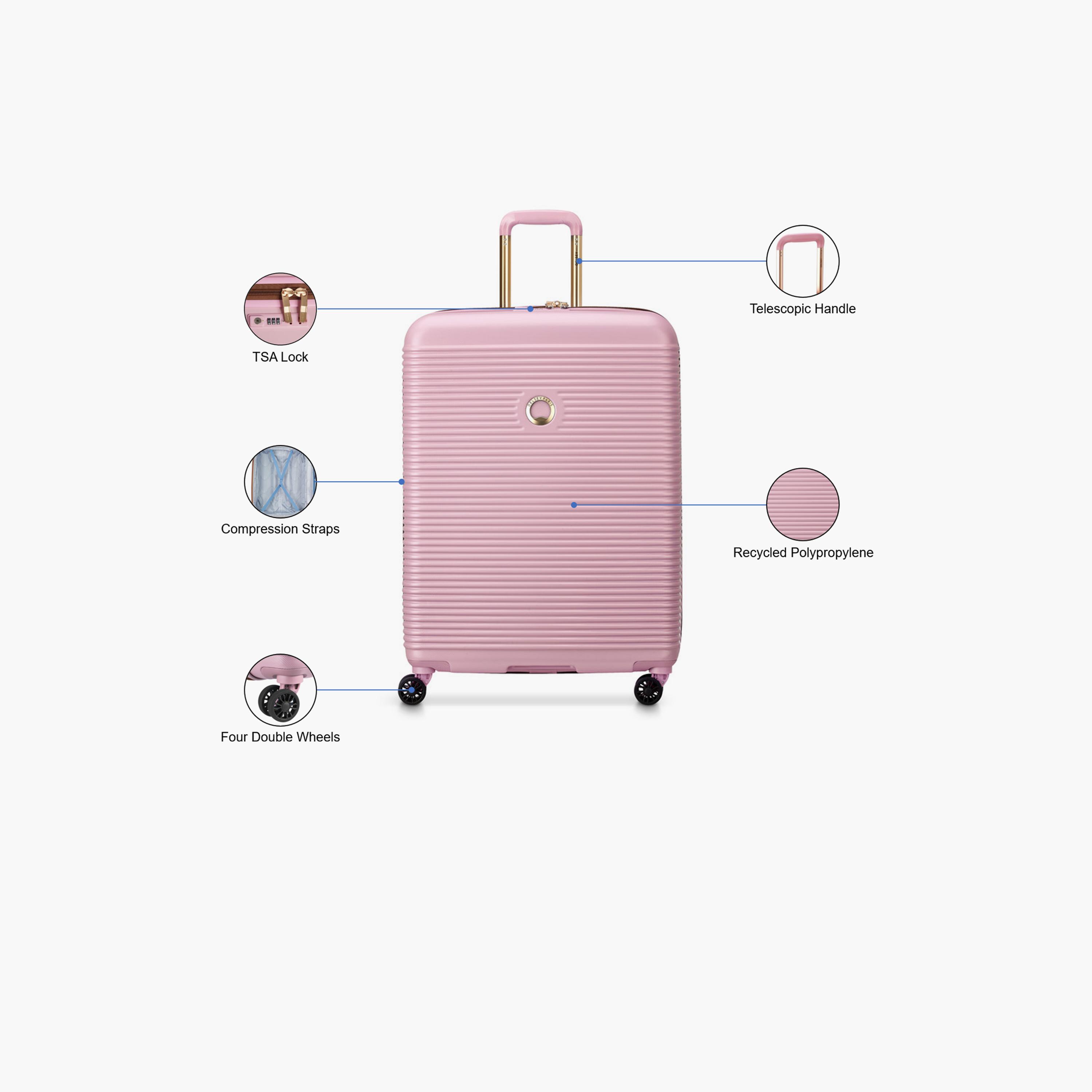 Delsey Freestyle 82 CM Large Check-in Polypropylene Hard Sided 4-Wheeler Spinner Trolley Bag with TSA Combination Lock-travel-luggagesandbags-luggage-image-3