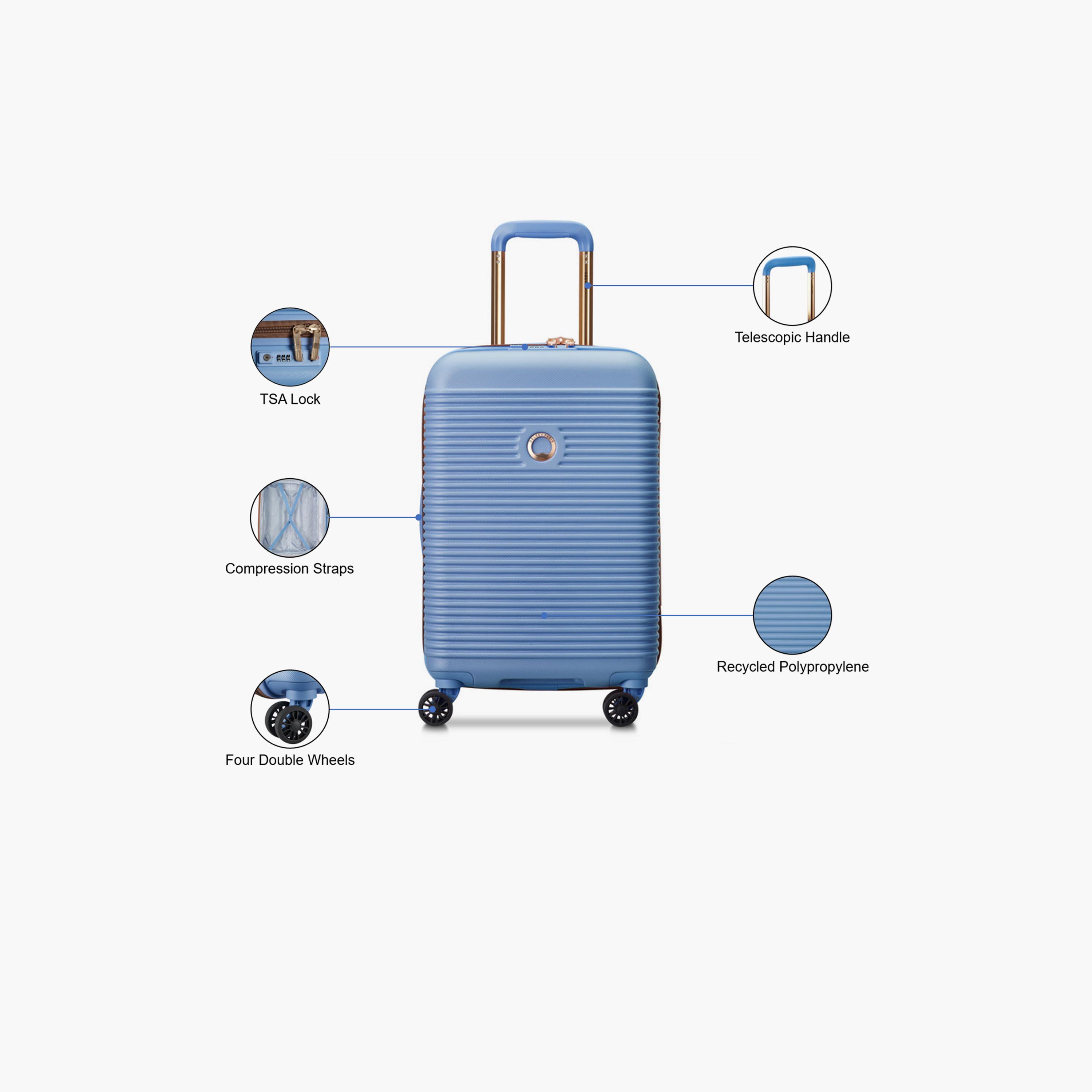Delsey Freestyle 55 CM Small Cabin Polypropylene Hard Sided 4-Wheeler Spinner Trolley Bag with TSA Combination Lock-travel-luggagesandbags-luggage-image-3
