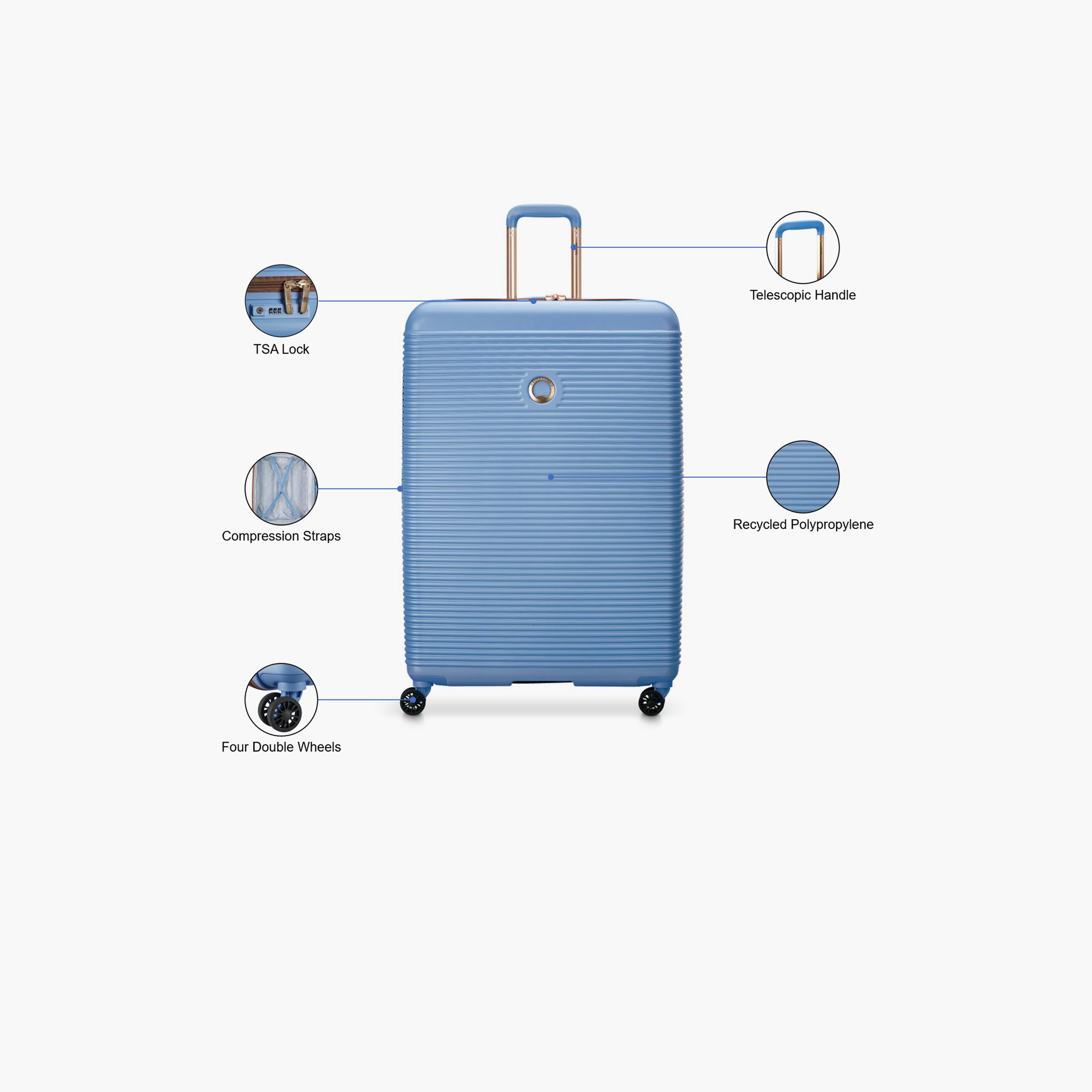 Delsey Freestyle 70 CM Medium Check-in Polypropylene Hard Sided 4-Wheeler Spinner Trolley Bag with TSA Combination Lock-travel-luggagesandbags-luggage-image-3