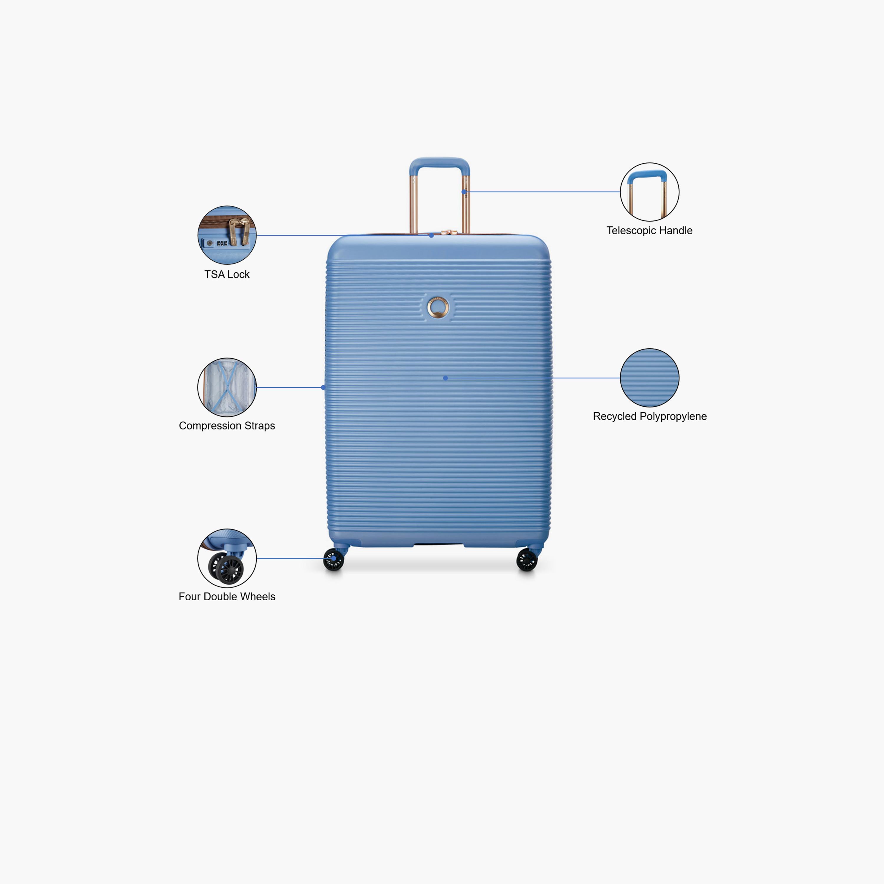 Delsey Freestyle 82 CM Large Check-in Polypropylene Hard Sided 4-Wheeler Spinner Trolley Bag with TSA Combination Lock-travel-luggagesandbags-luggage-image-3