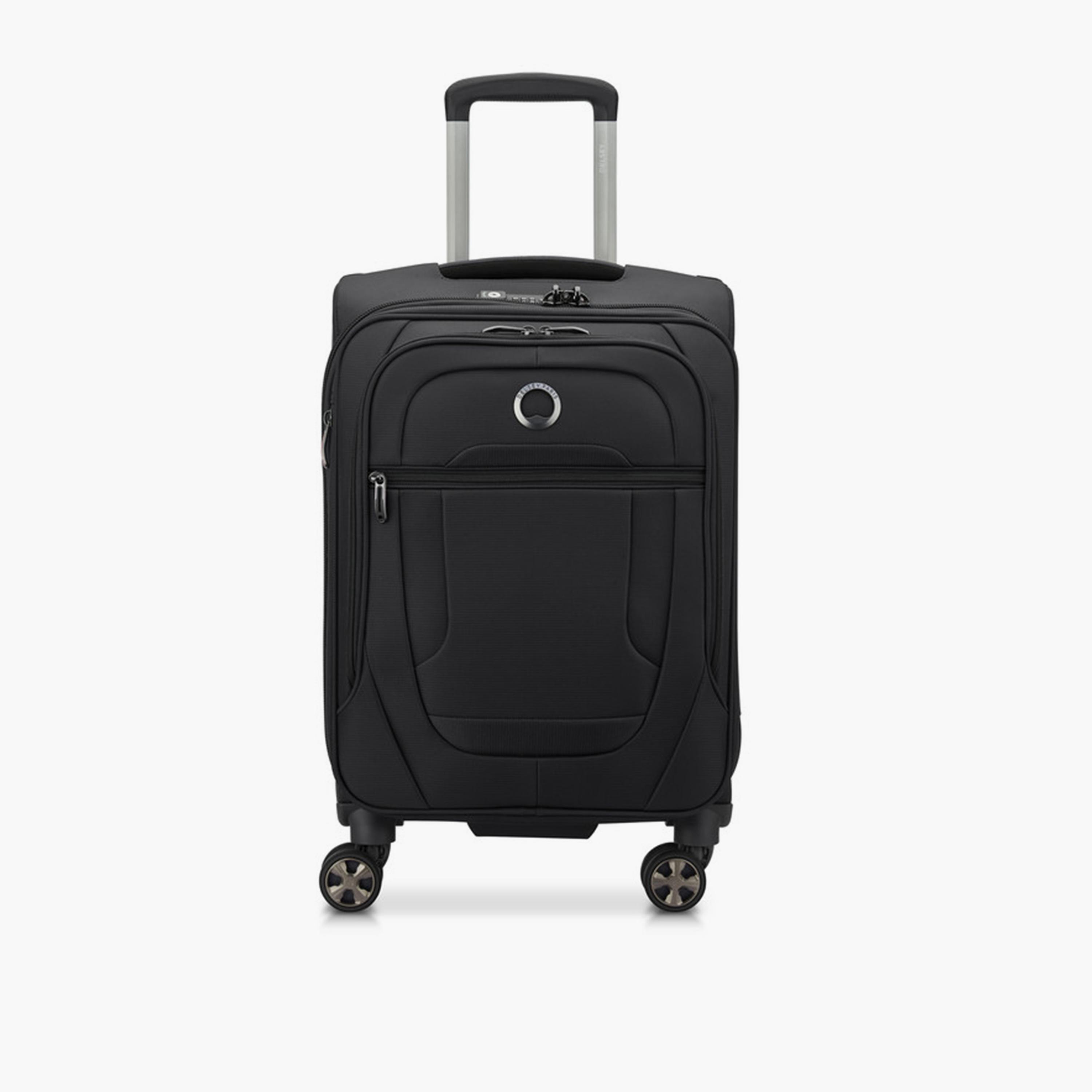 Delsey Helium DX 55 CM Small Cabin Polyester Soft Sided 4-Wheeler Spinner Trolley Bag with TSA Combination Lock-travel-luggagesandbags-luggage-image-1