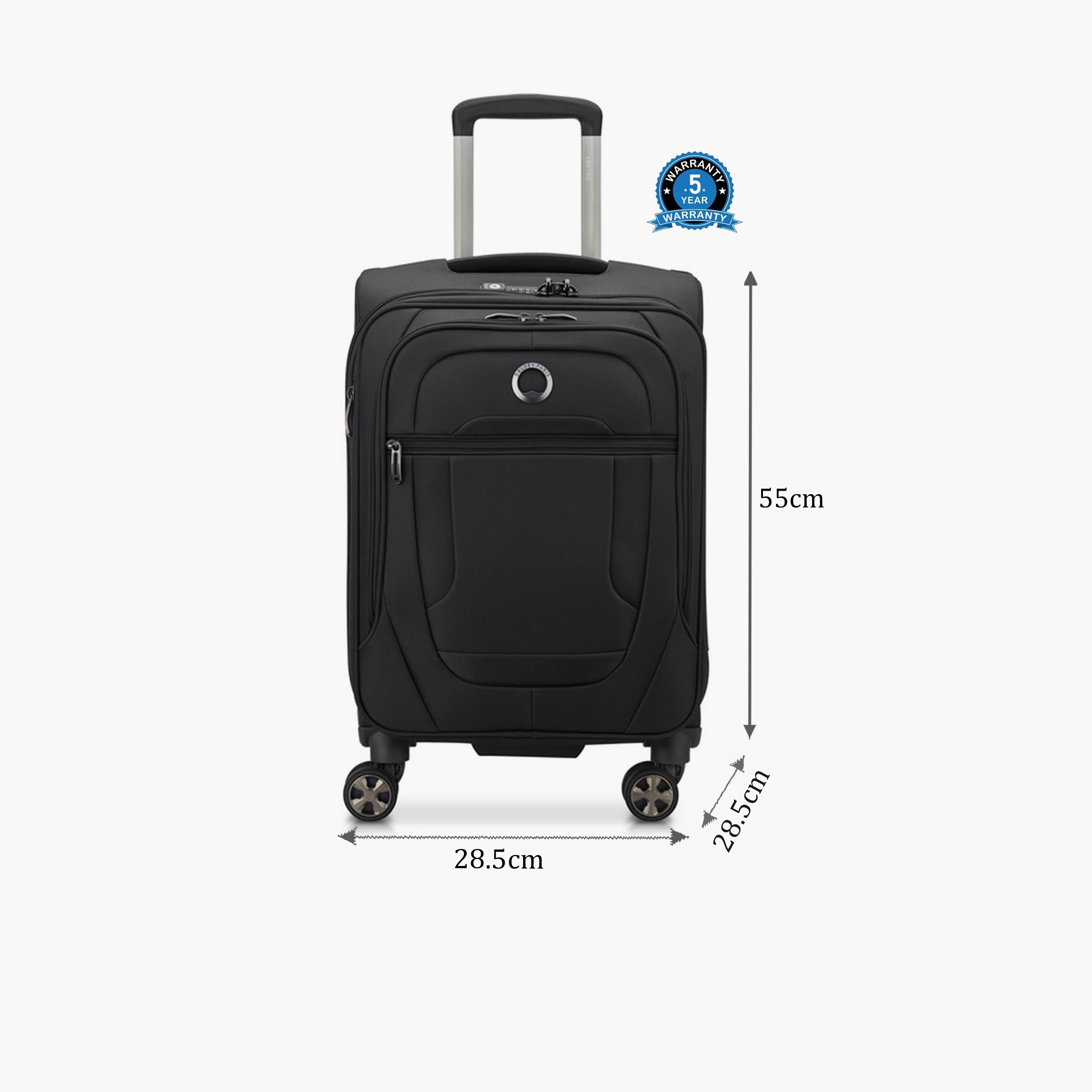 Delsey Helium DX 55 CM Small Cabin Polyester Soft Sided 4-Wheeler Spinner Trolley Bag with TSA Combination Lock-travel-luggagesandbags-luggage-image-2