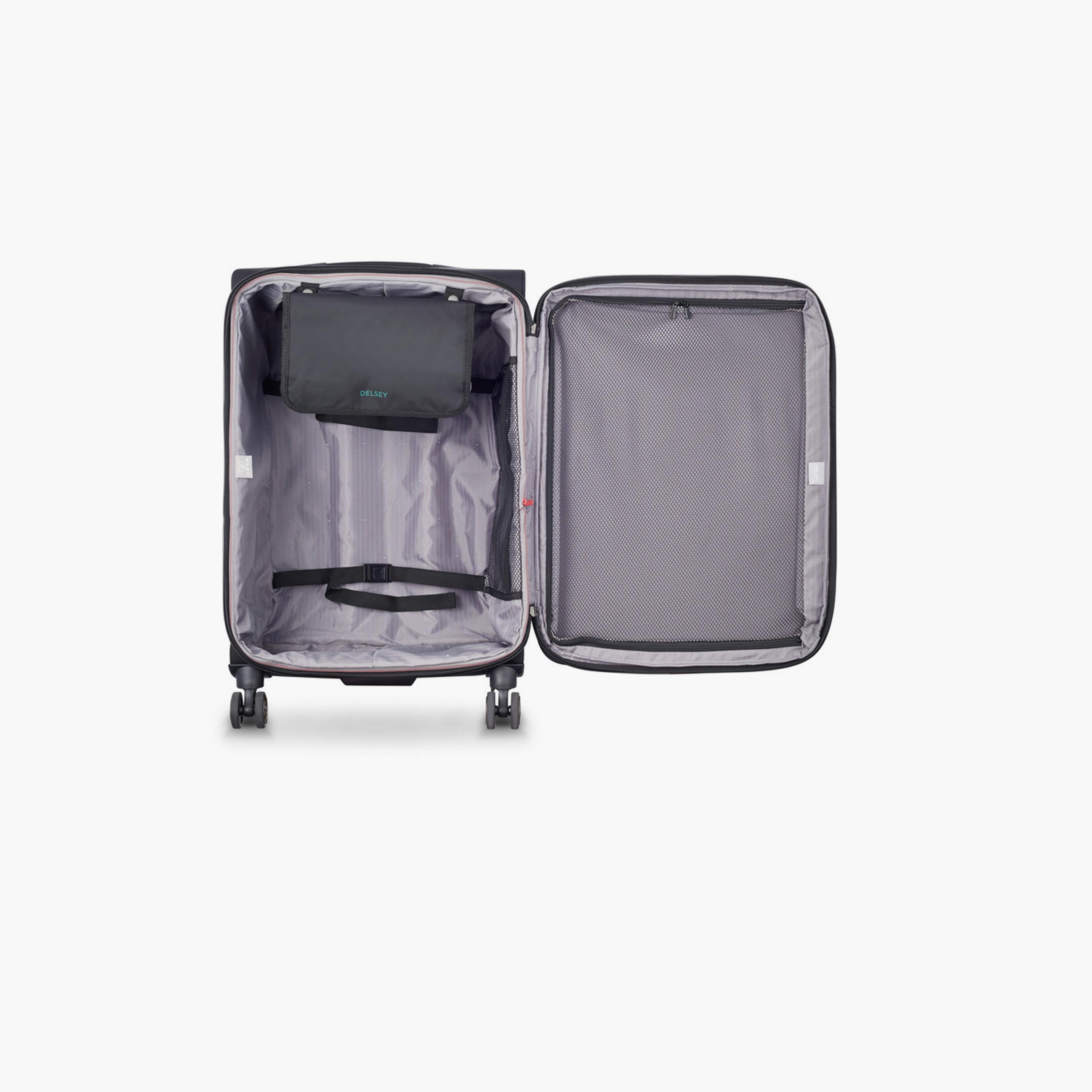 Delsey Helium DX 55 CM Small Cabin Polyester Soft Sided 4-Wheeler Spinner Trolley Bag with TSA Combination Lock-travel-luggagesandbags-luggage-image-5
