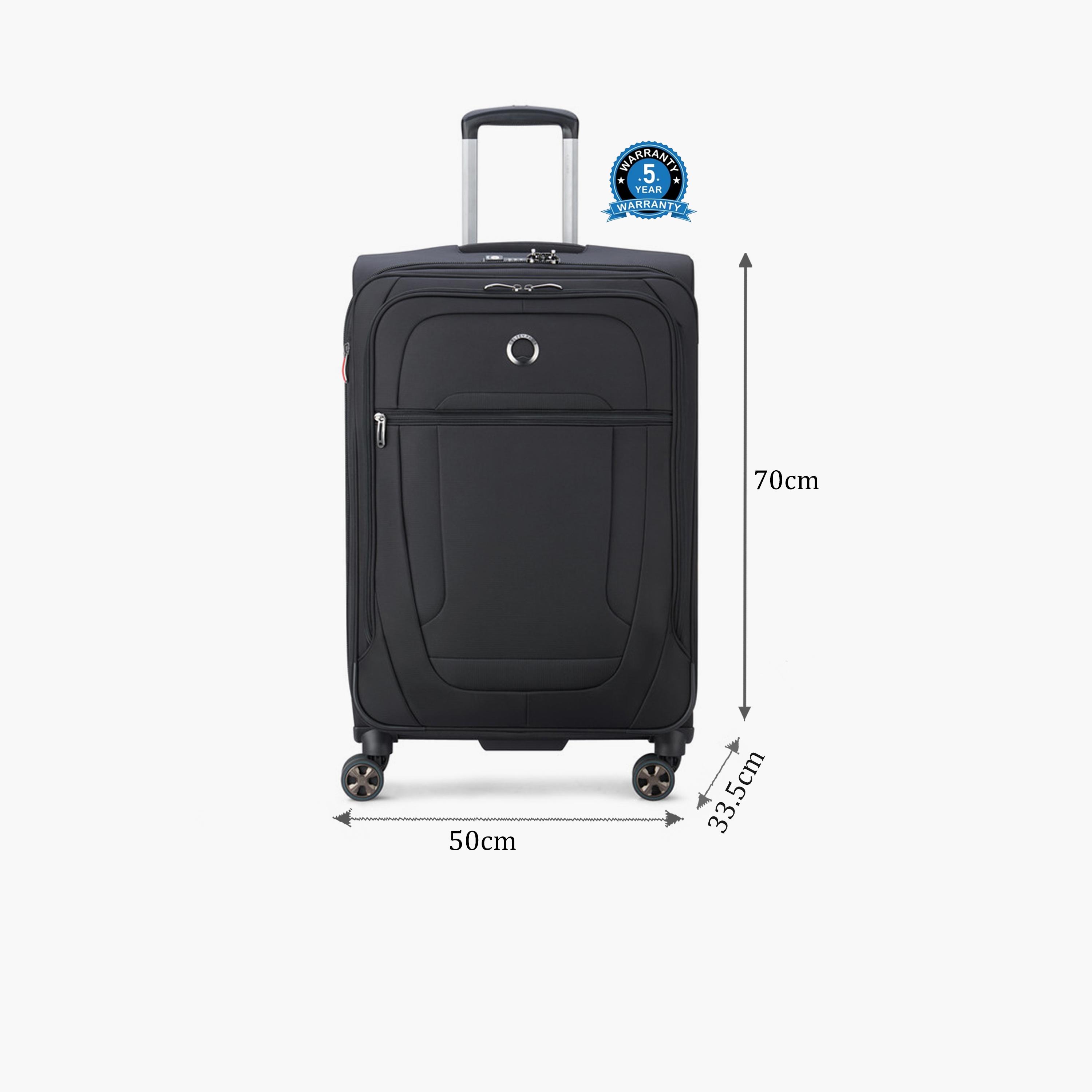 Delsey Helium DX 70 CM Medium Check-in Polyester Soft Sided 4-Wheeler Spinner Trolley Bag with TSA Combination Lock-travel-luggagesandbags-luggage-image-2