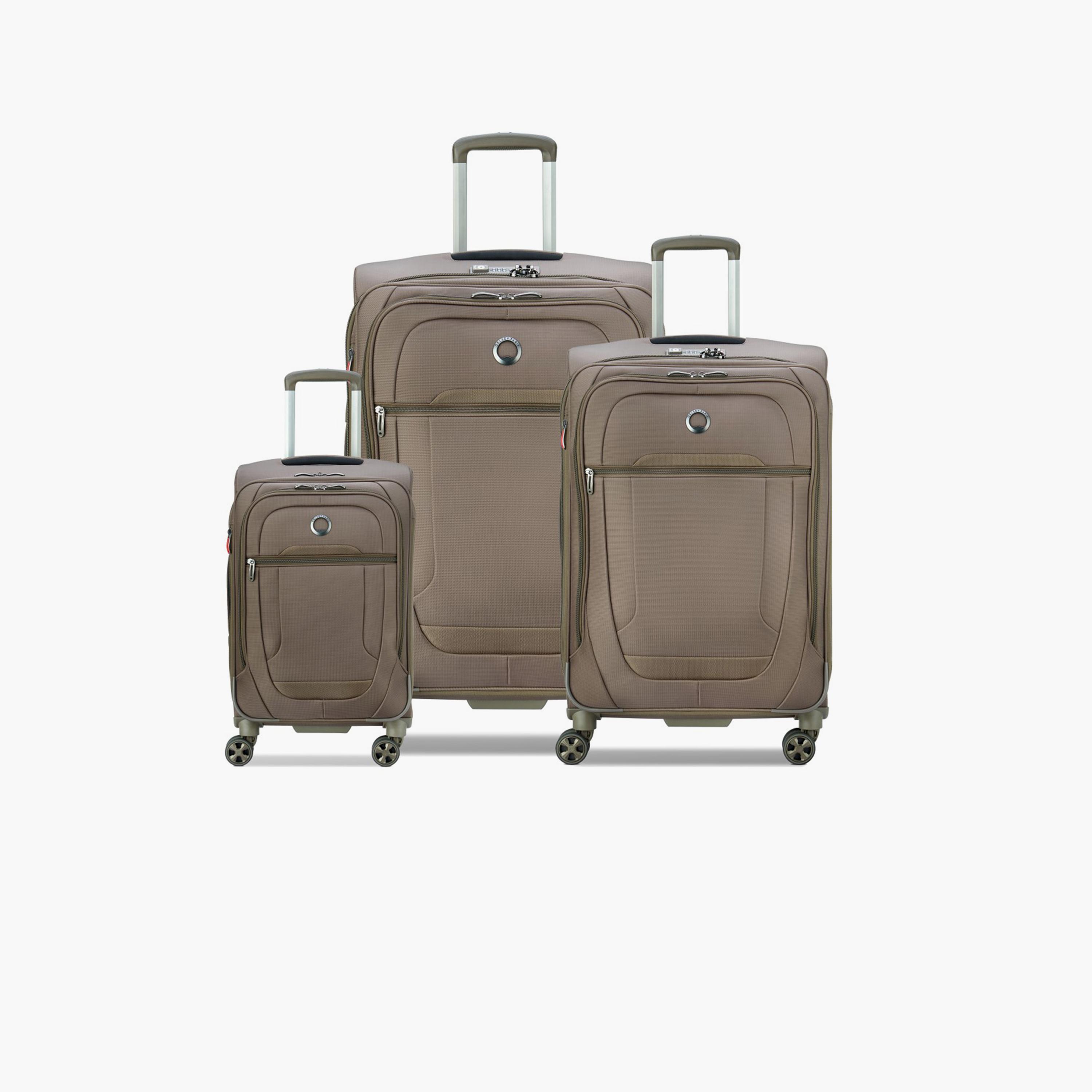 Delsey Helium DX Set of 3 Polyester Soft Sided 4-Wheeler Spinner Trolley Bag with TSA Combination Lock-travel-luggagesandbags-luggage-image-1