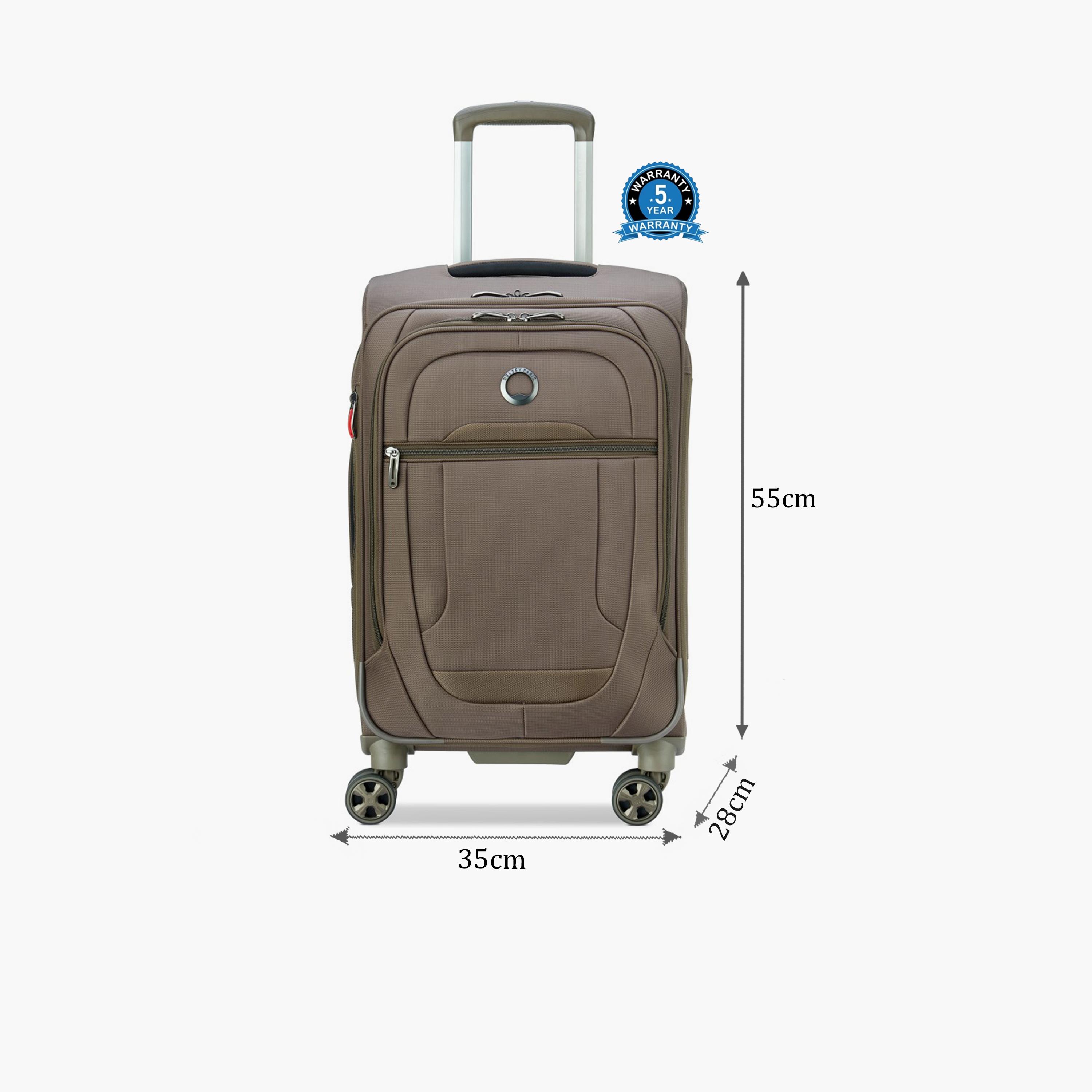Delsey Helium DX 55 CM Small Cabin Polyester Soft Sided 4-Wheeler Spinner Trolley Bag with TSA Combination Lock-travel-luggagesandbags-luggage-image-2