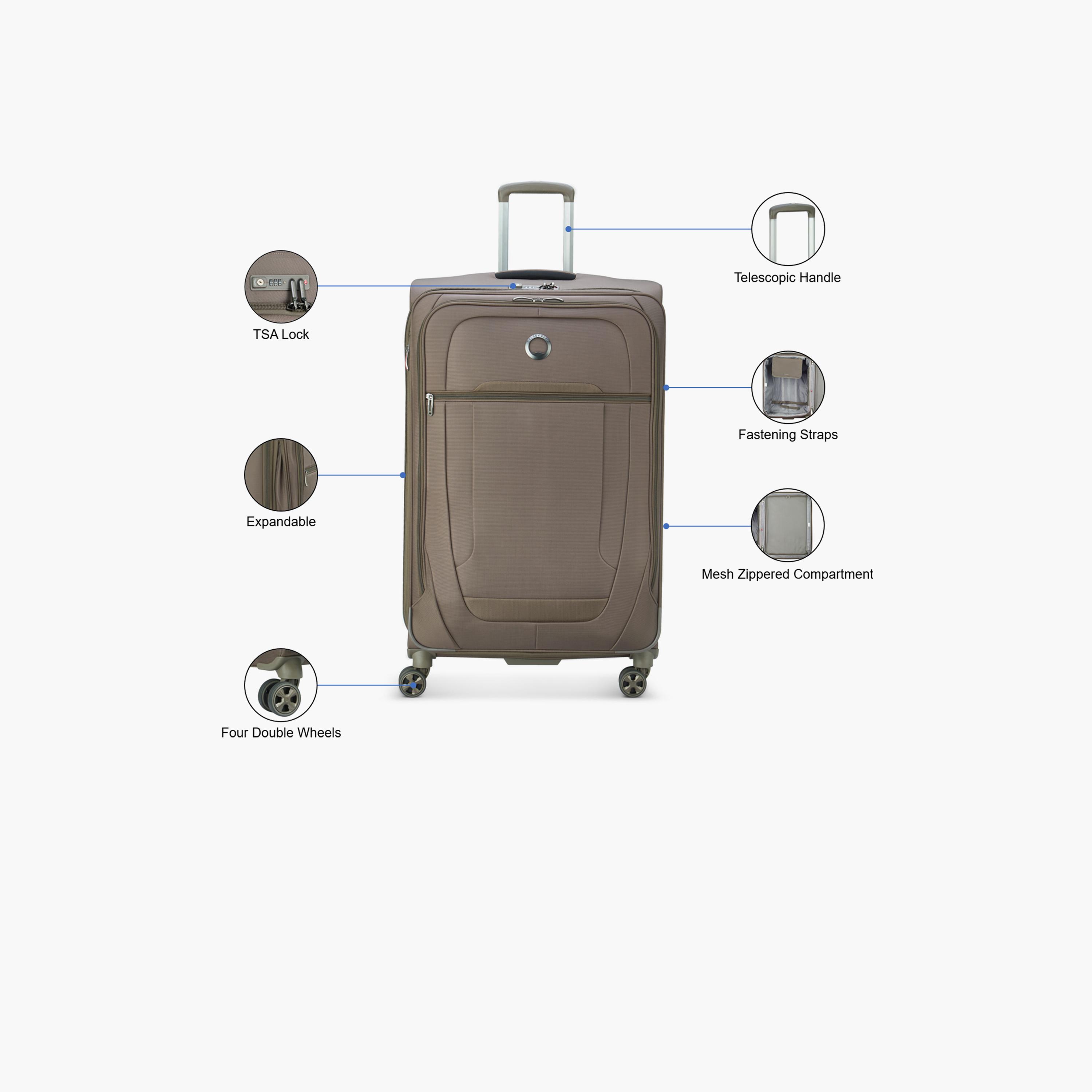 Delsey Helium DX 83 CM Large Check-in Polyester Soft Sided 4-Wheeler Spinner Trolley Bag with TSA Combination Lock-travel-luggagesandbags-luggage-image-3