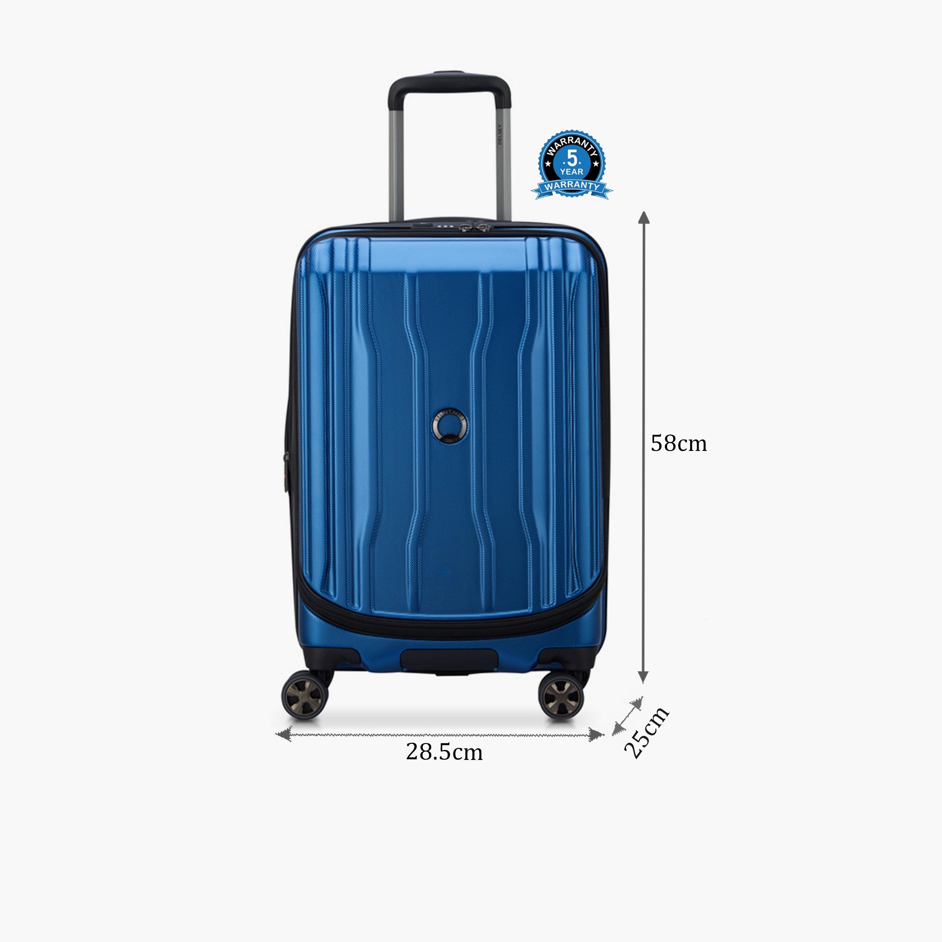 Delsey Cruise 58 CM Small Cabin Polycarbonate with ABS Hard Sided 4-Wheeler Spinner Trolley Bag with TSA Combination Lock-travel-luggagesandbags-luggage-image-2