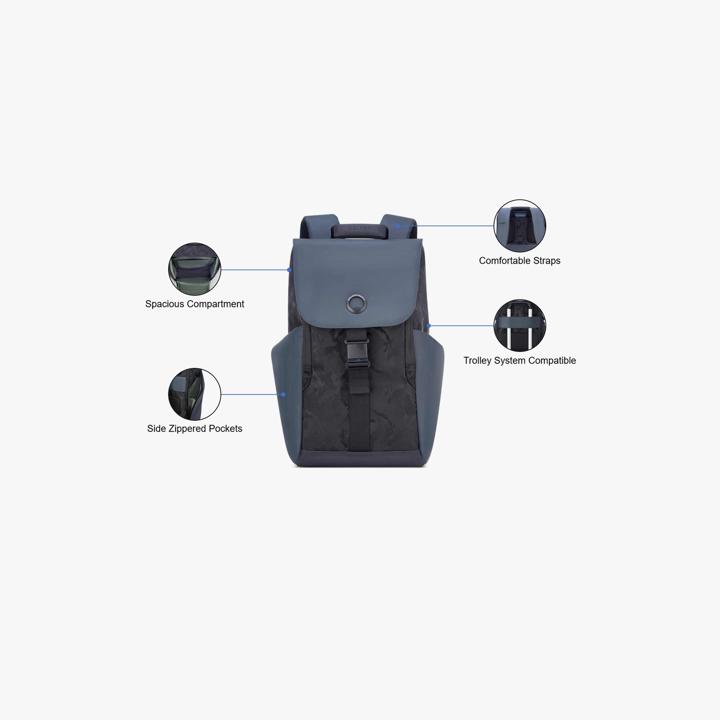 Delsey Securflap 21 L | 16 Inches Laptop Backpack, Polyester | 2020610-10-men-bags-image-3
