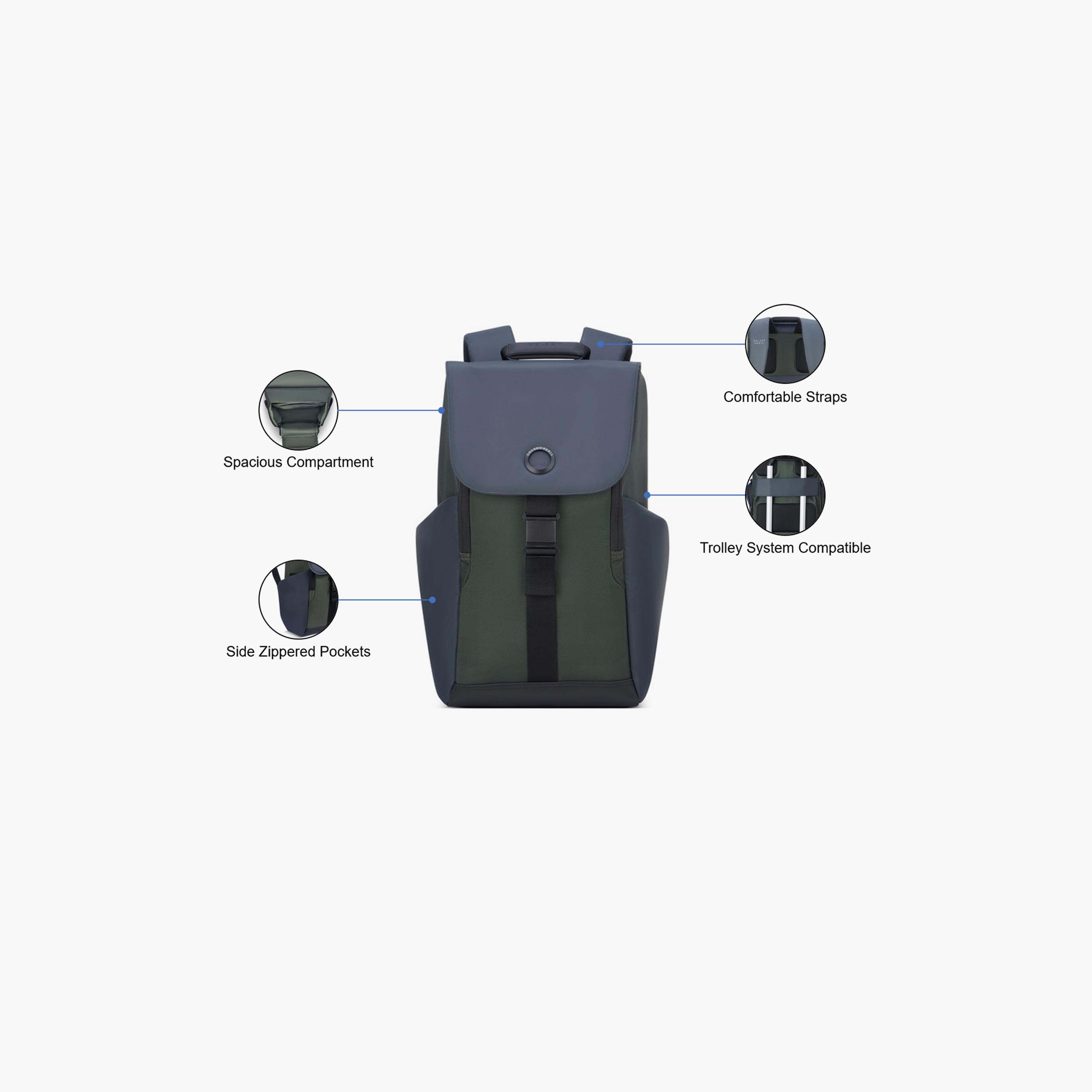 Delsey Securflap 21 L | 16 Inches Laptop Backpack, Polyester | 202061013-men-bags-image-3