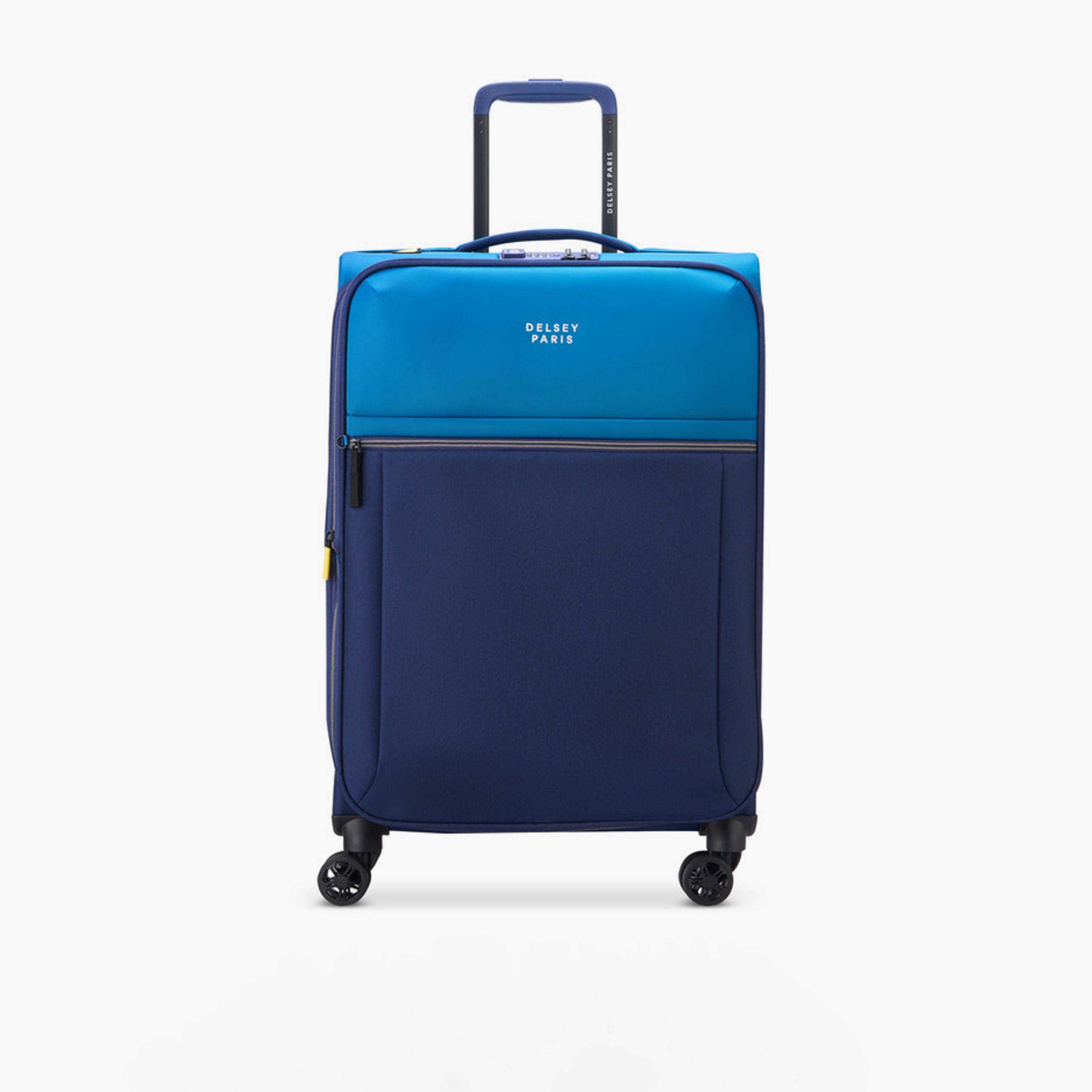 Delsey Brochant 3 67 CM Medium Check-in Polyester Soft Sided 4-Wheeler Spinner Trolley Bag with TSA Combination Lock-travel-luggagesandbags-luggage-image-1
