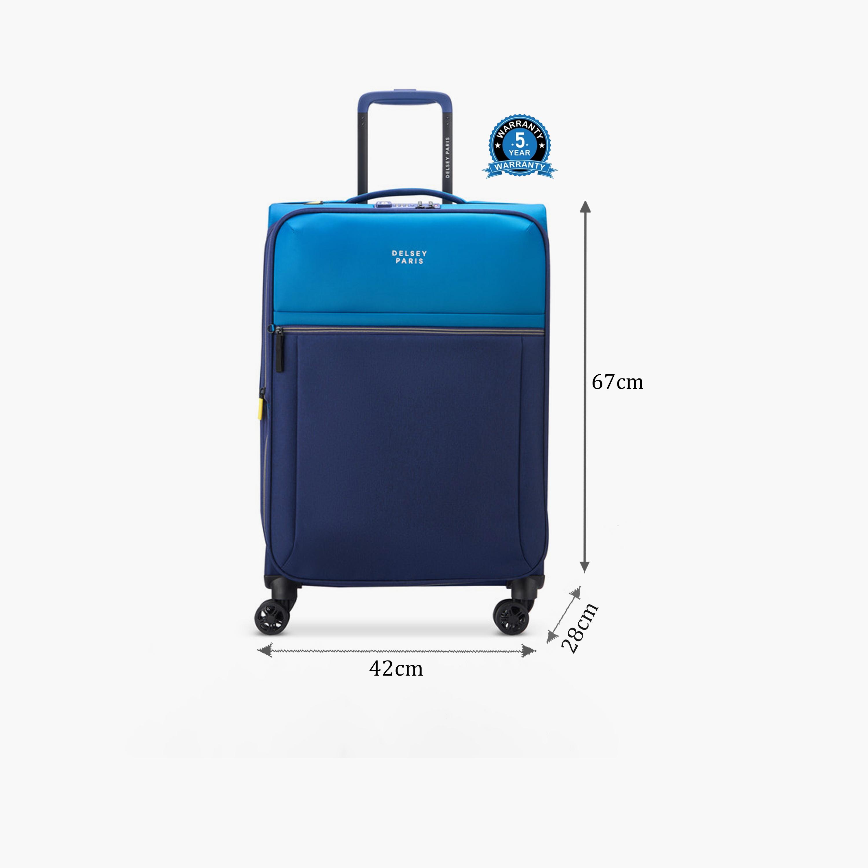 Delsey Brochant 3 67 CM Medium Check-in Polyester Soft Sided 4-Wheeler Spinner Trolley Bag with TSA Combination Lock-travel-luggagesandbags-luggage-image-2