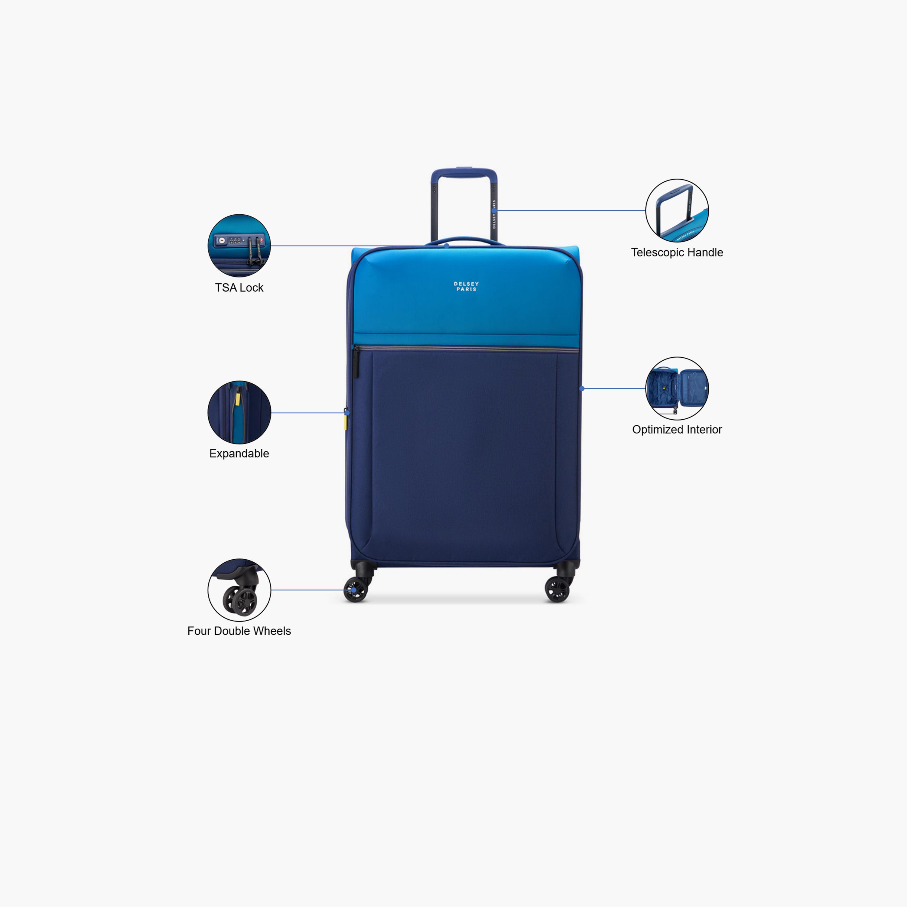 Delsey Brochant 3 78 CM Large Check-in Polyester Soft Sided 4-Wheeler Spinner Trolley Bag with TSA Combination Lock-travel-luggagesandbags-luggage-image-3