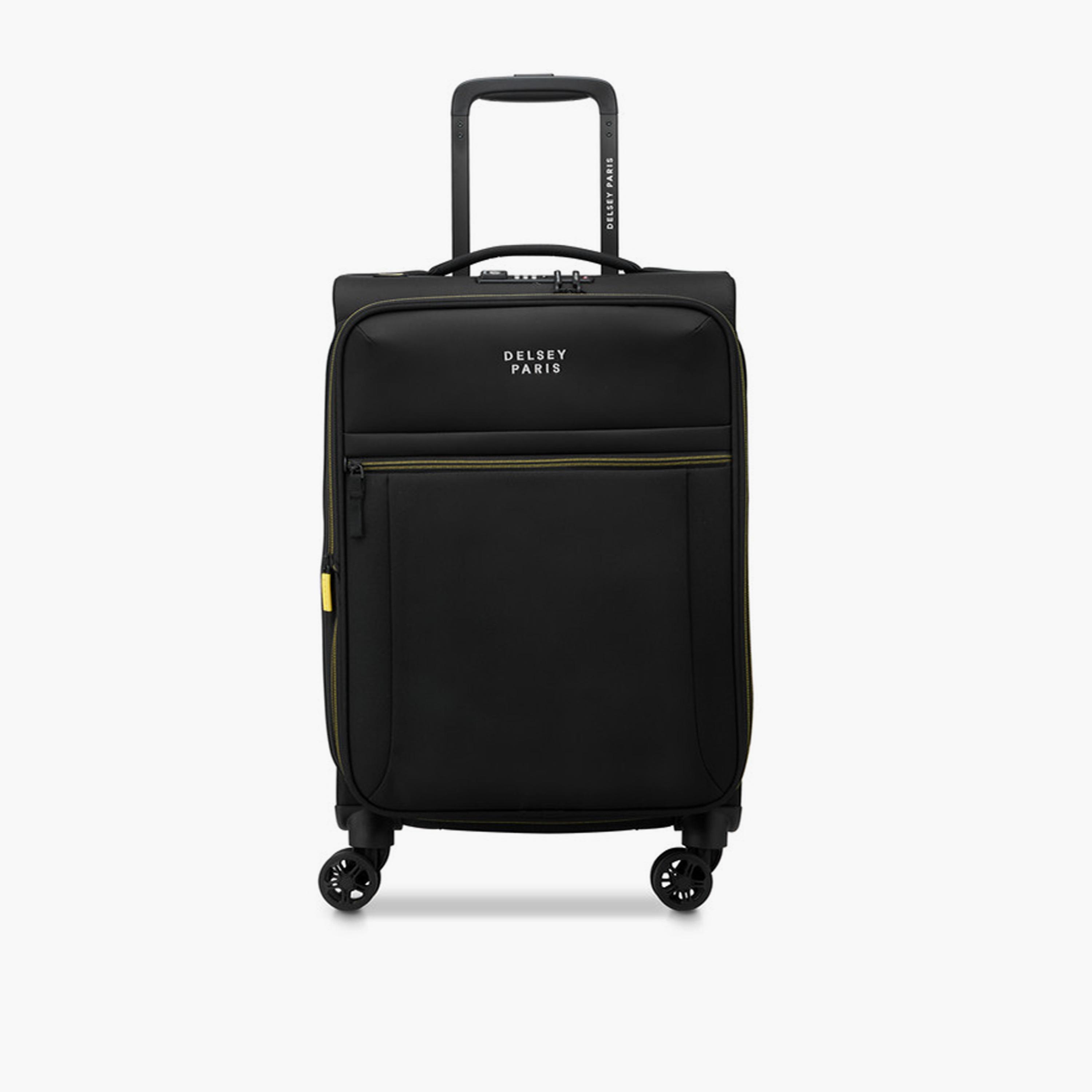 Delsey Brochant 3 55 CM Small Cabin Polyester Soft Sided 4-Wheeler Spinner Trolley Bag with TSA Combination Lock-travel-luggagesandbags-luggage-image-1