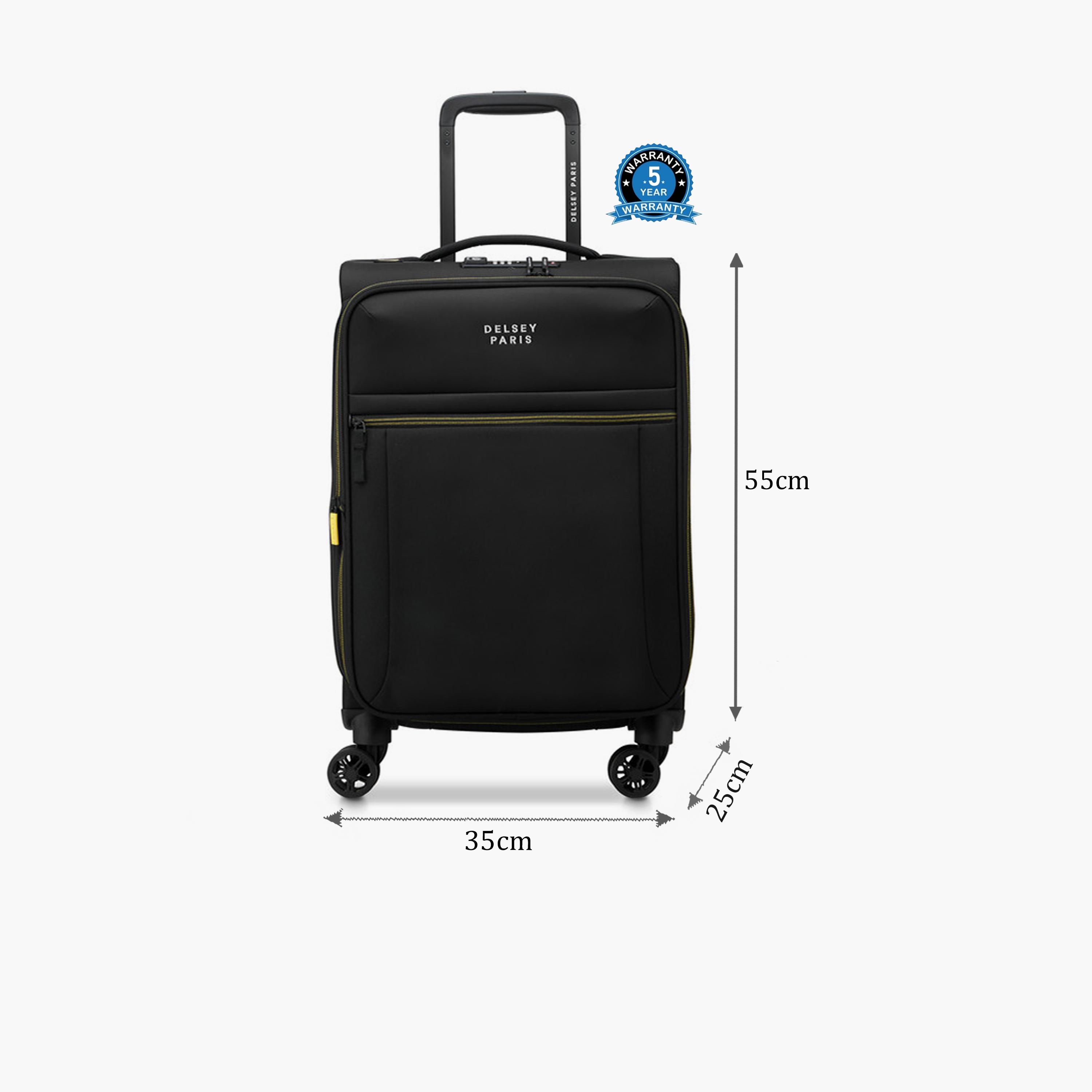 Delsey Brochant 3 55 CM Small Cabin Polyester Soft Sided 4-Wheeler Spinner Trolley Bag with TSA Combination Lock-travel-luggagesandbags-luggage-image-2