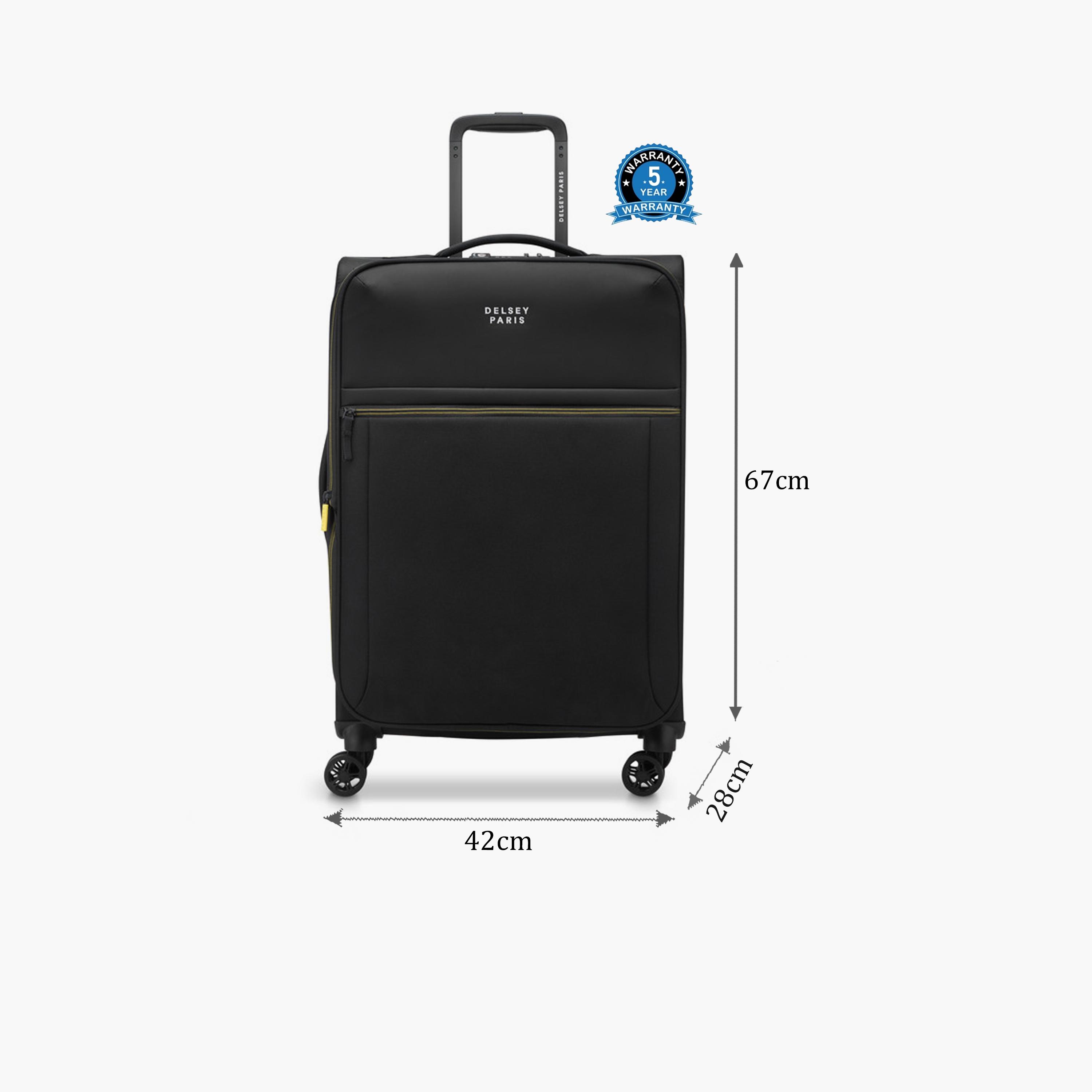 Delsey Brochant 3 67 CM Medium Check-in Polyester Soft Sided 4-Wheeler Spinner Trolley Bag with TSA Combination Lock-travel-luggagesandbags-luggage-image-2