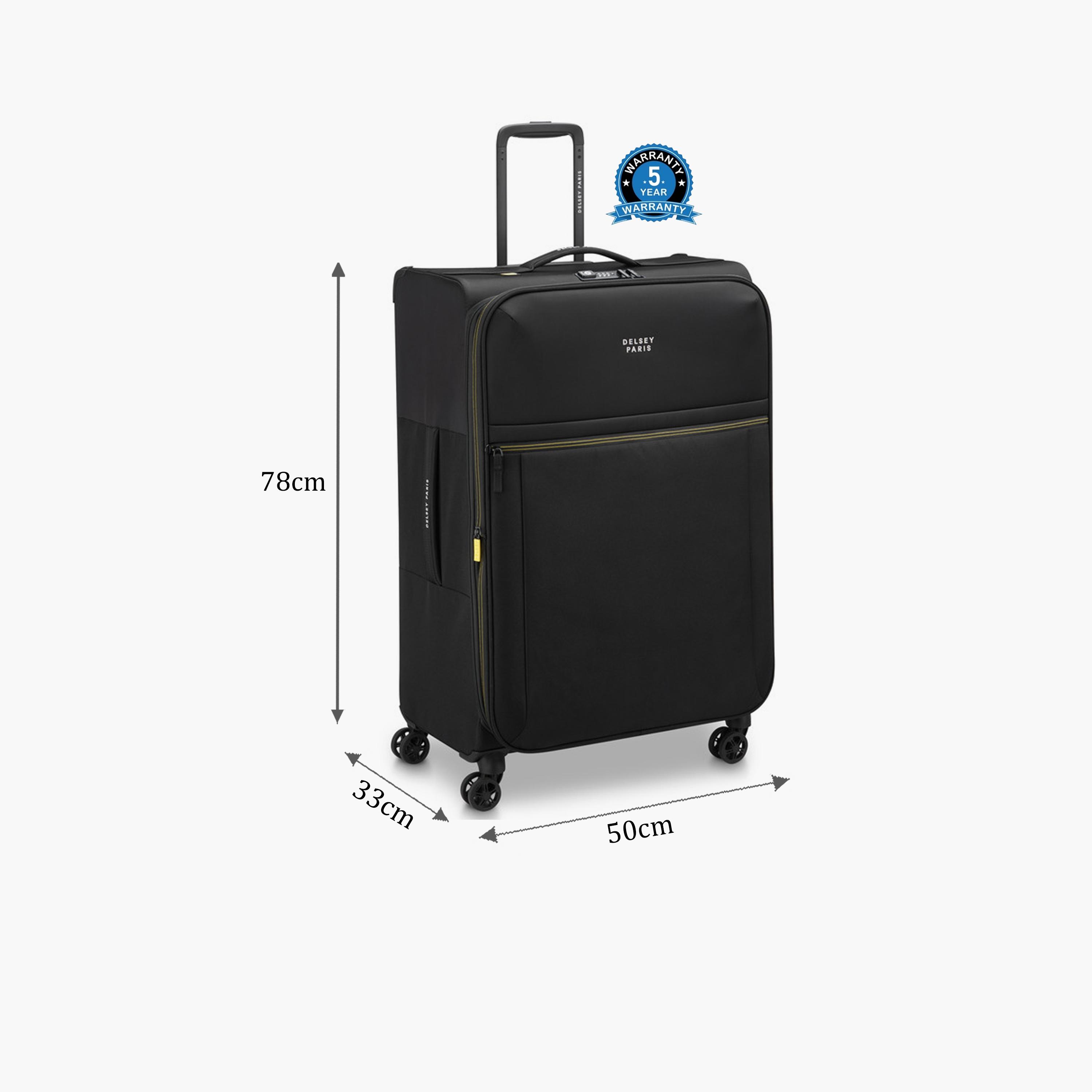 Delsey Brochant 3 78 CM Large Check-in Polyester Soft Sided 4-Wheeler Spinner Trolley Bag with TSA Combination Lock-travel-luggagesandbags-luggage-image-2