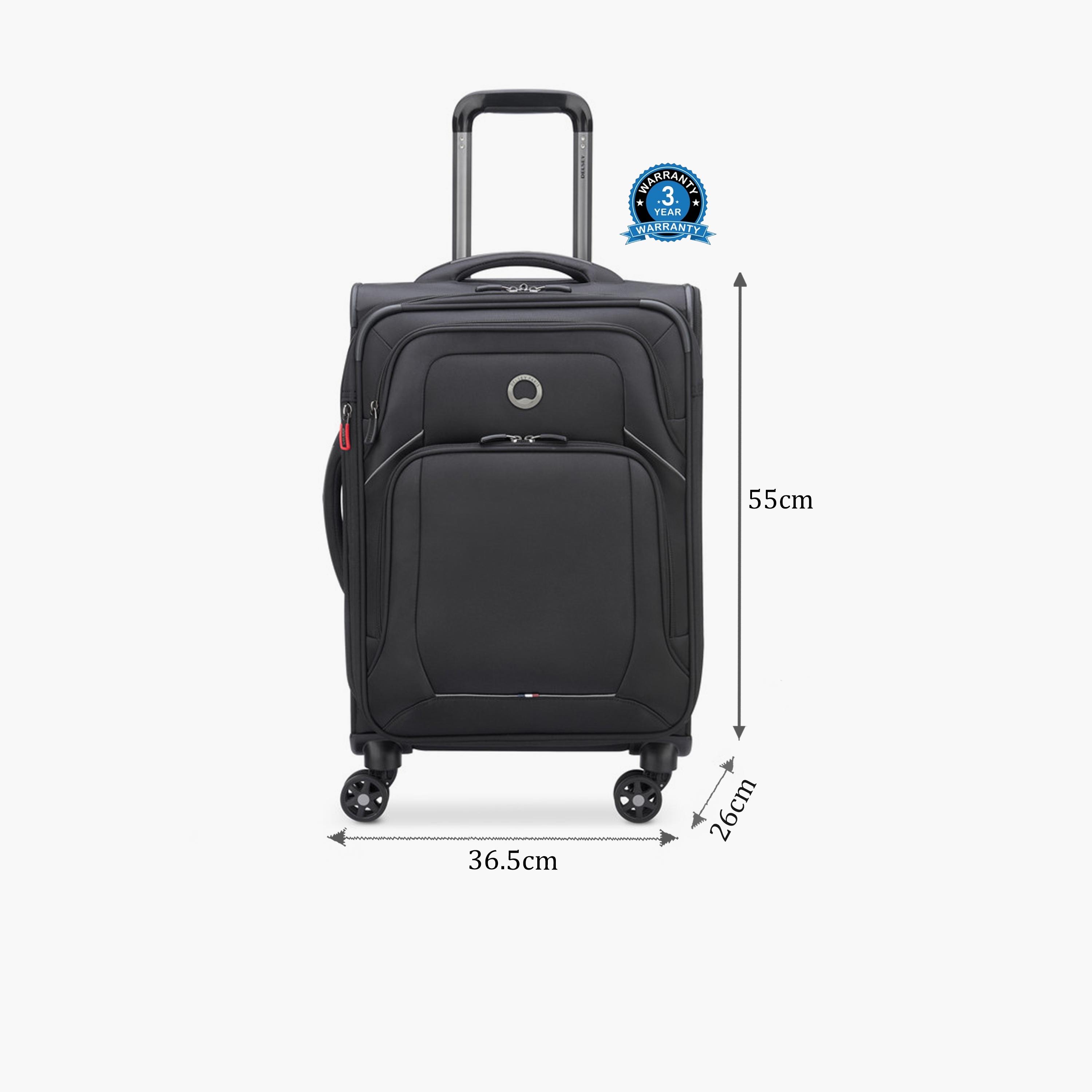 Delsey Optimax Lite 55 CM Small Cabin Polyester Soft Sided 4-Wheeler Spinner Trolley Bag with TSA Combination Lock-travel-luggagesandbags-luggage-image-2