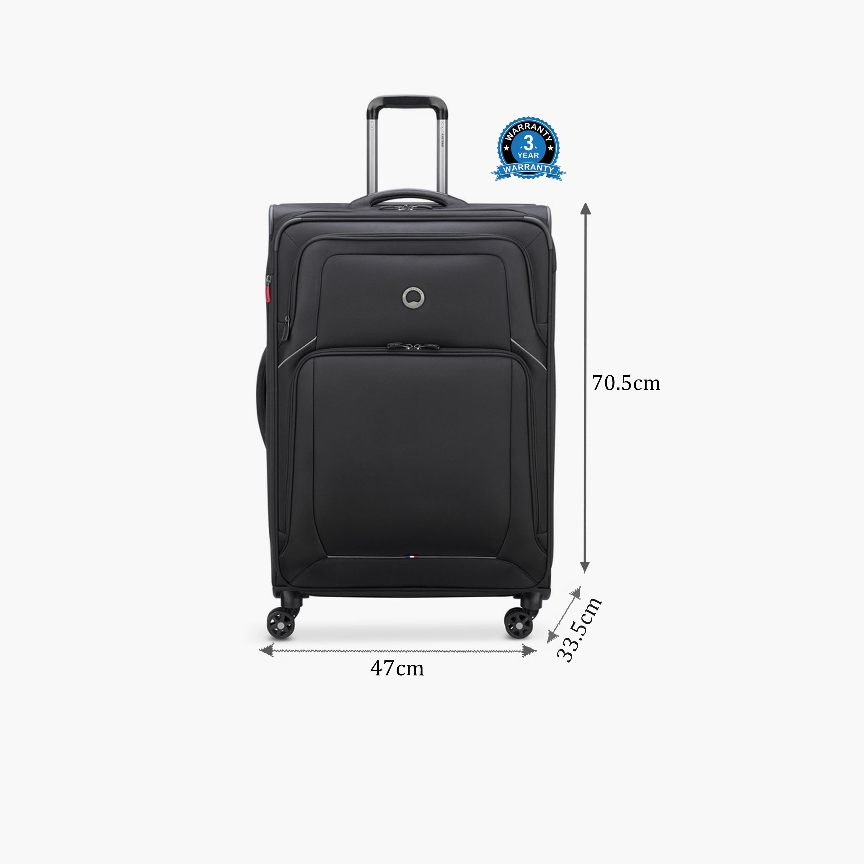 Delsey Optimax Lite 70 CM Medium Check-in Polyester Soft Sided 4-Wheeler Spinner Trolley Bag with TSA Combination Lock-travel-luggagesandbags-luggage-image-2