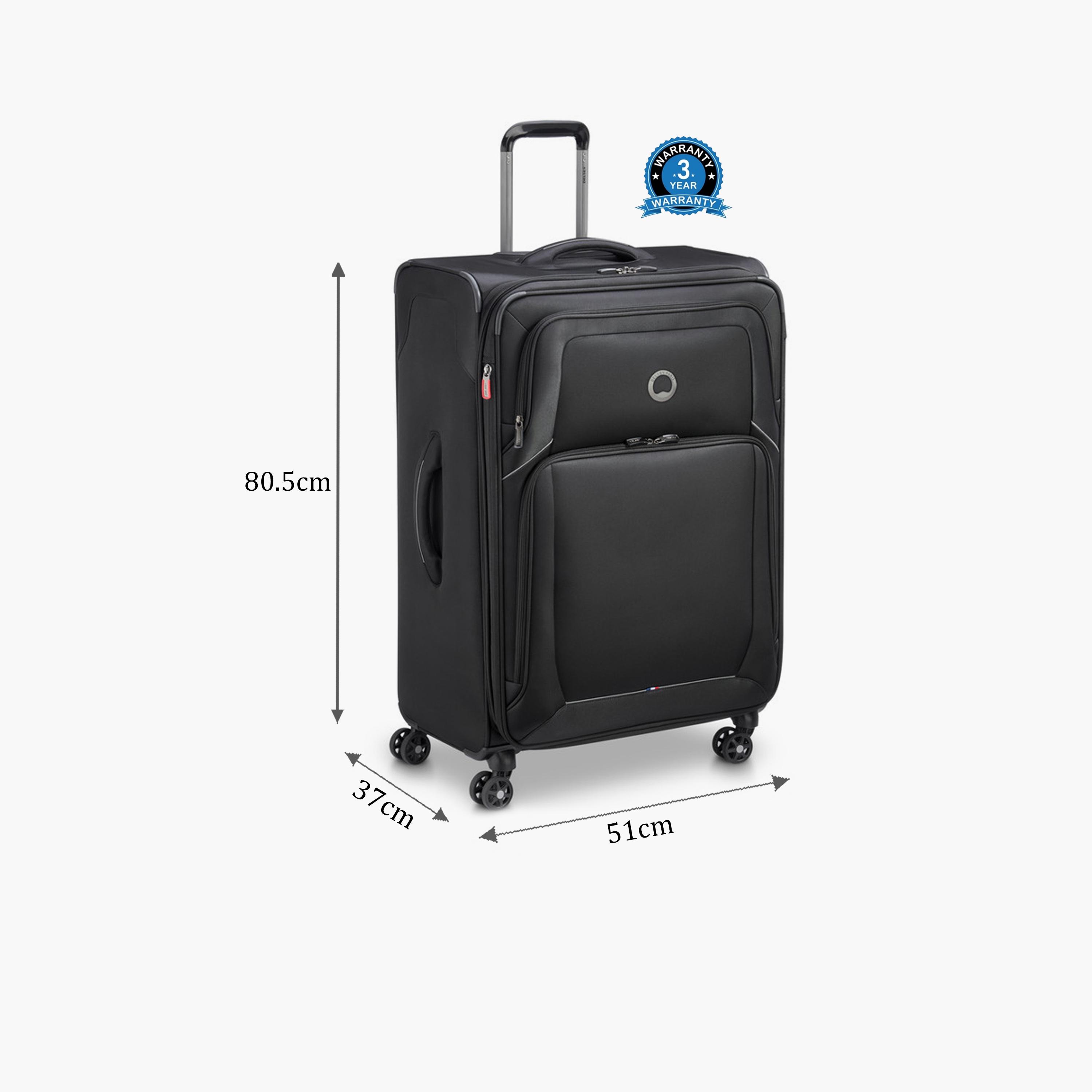 Delsey Optimax Lite 80 CM Large Check-in Polyester Soft Sided 4-Wheeler Spinner Trolley Bag with TSA Combination Lock-travel-luggagesandbags-luggage-image-2