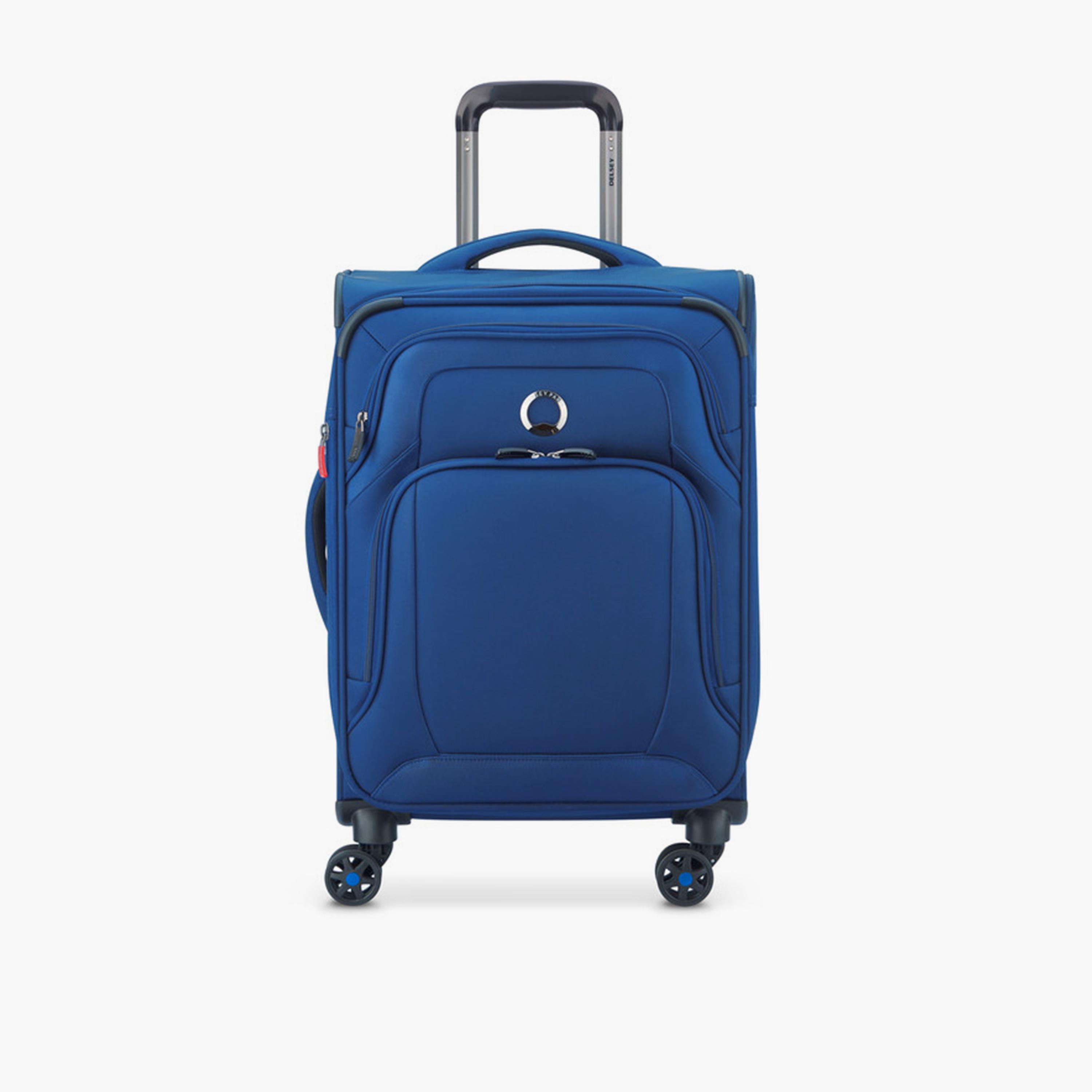 Delsey Optimax Lite 55 CM Small Cabin Polyester Soft Sided 4-Wheeler Spinner Trolley Bag with TSA Combination Lock-travel-luggagesandbags-luggage-image-1