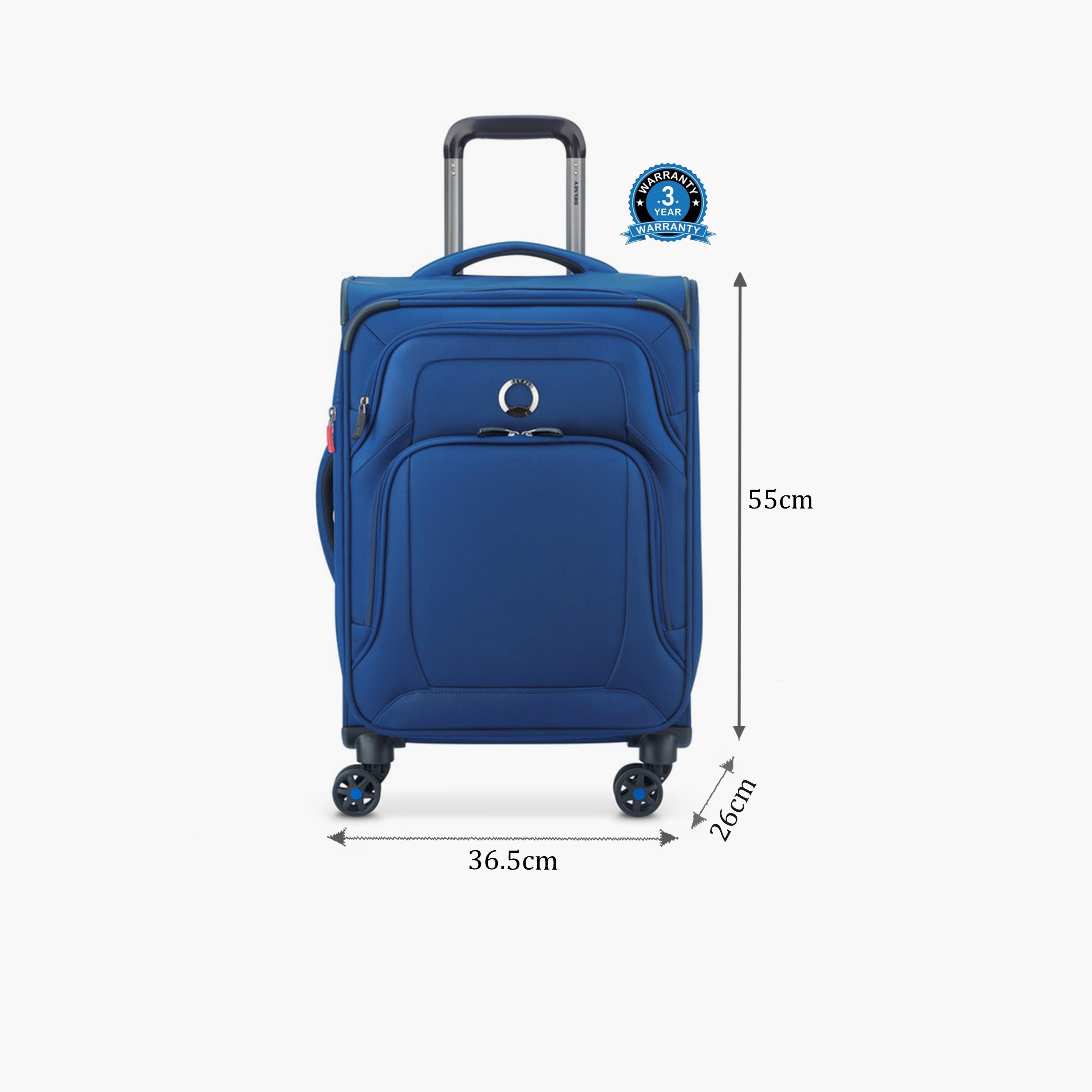 Delsey Optimax Lite 55 CM Small Cabin Polyester Soft Sided 4-Wheeler Spinner Trolley Bag with TSA Combination Lock-travel-luggagesandbags-luggage-image-2