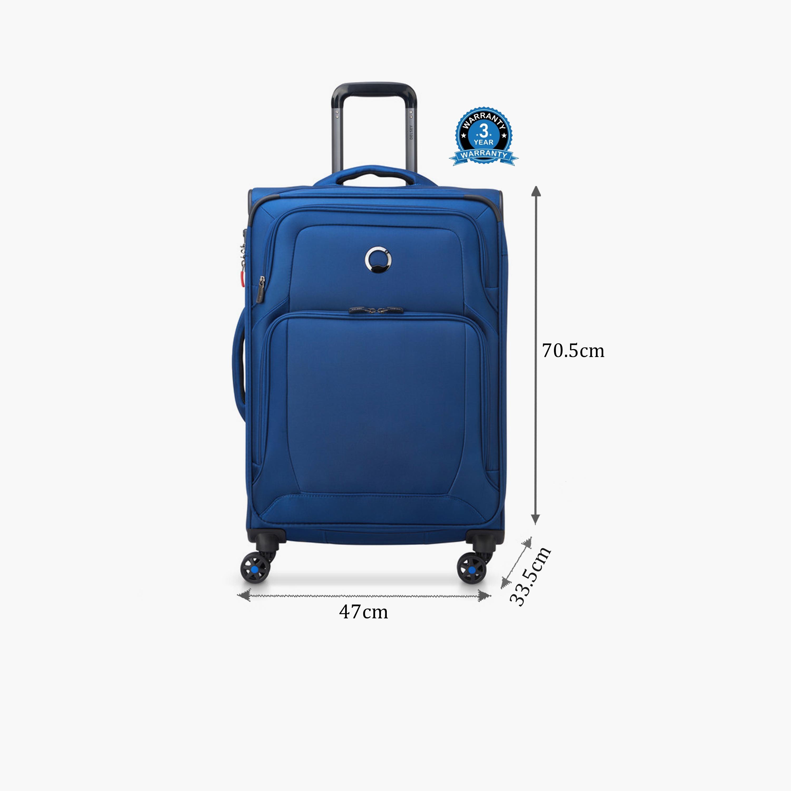 Delsey Optimax Lite 70 CM Medium Check-in Polyester Soft Sided 4-Wheeler Spinner Trolley Bag with TSA Combination Lock-travel-luggagesandbags-luggage-image-2