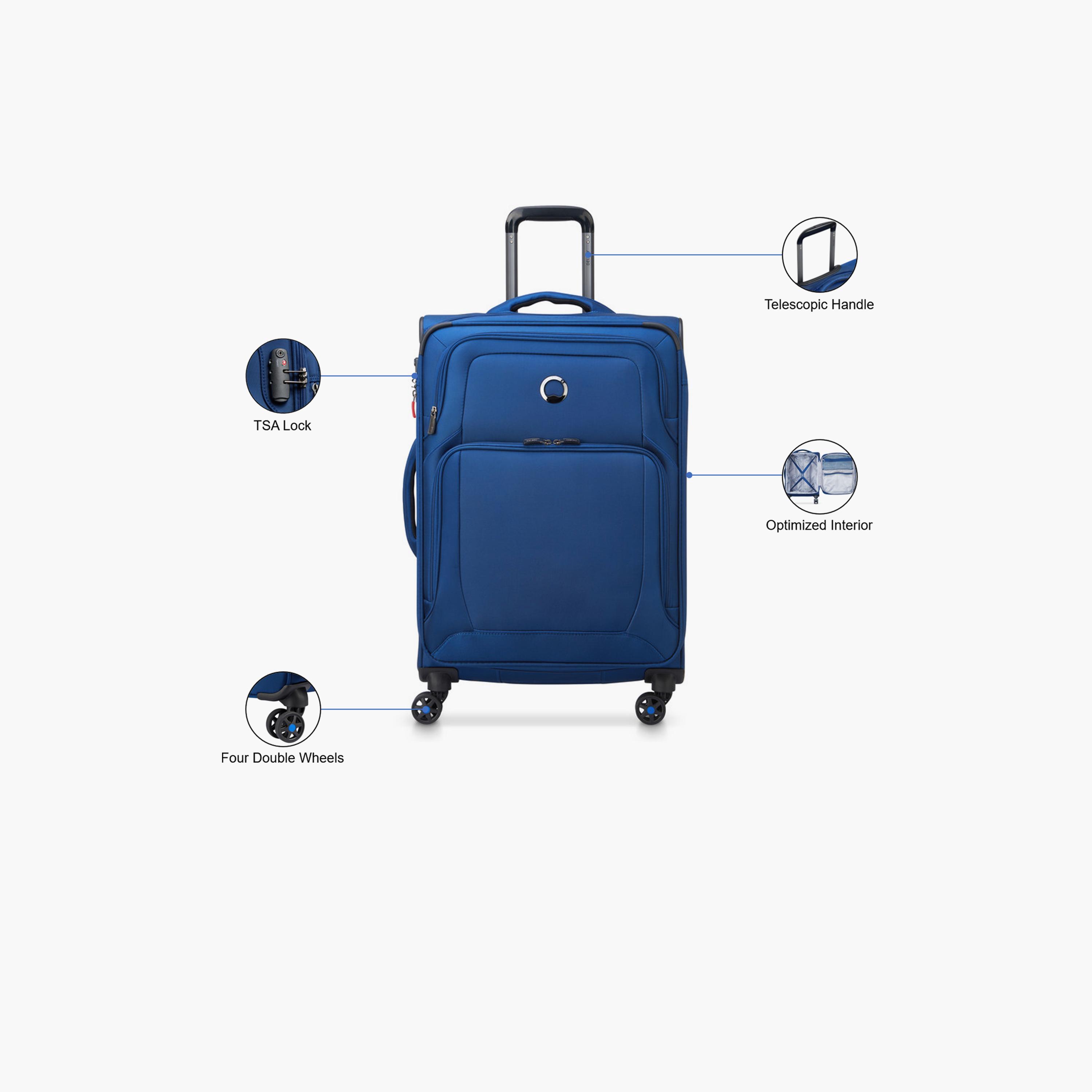 Delsey Optimax Lite 70 CM Medium Check-in Polyester Soft Sided 4-Wheeler Spinner Trolley Bag with TSA Combination Lock-travel-luggagesandbags-luggage-image-3