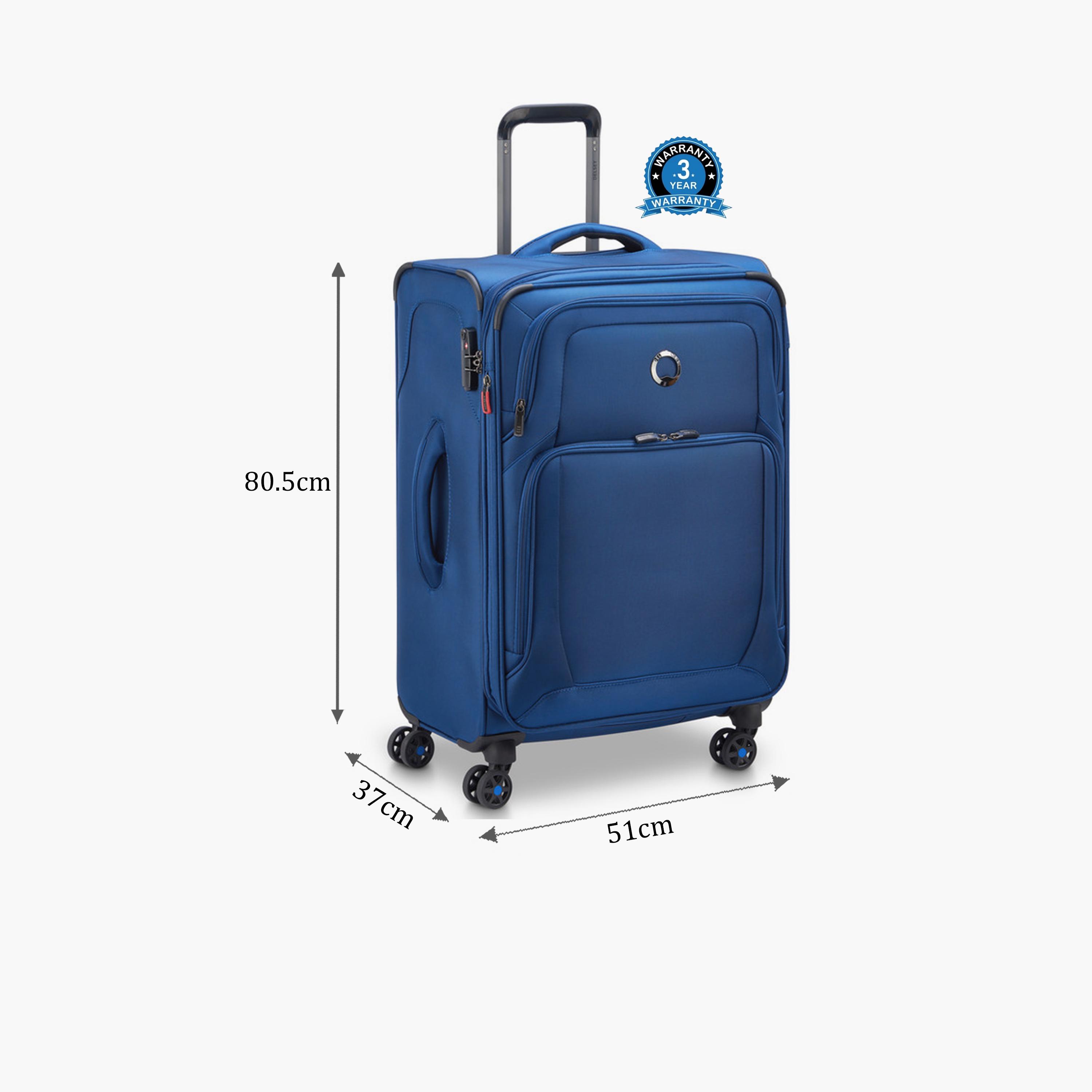 Delsey Optimax Lite 80 CM Large Check-in Polyester Soft Sided 4-Wheeler Spinner Trolley Bag with TSA Combination Lock-travel-luggagesandbags-luggage-image-2