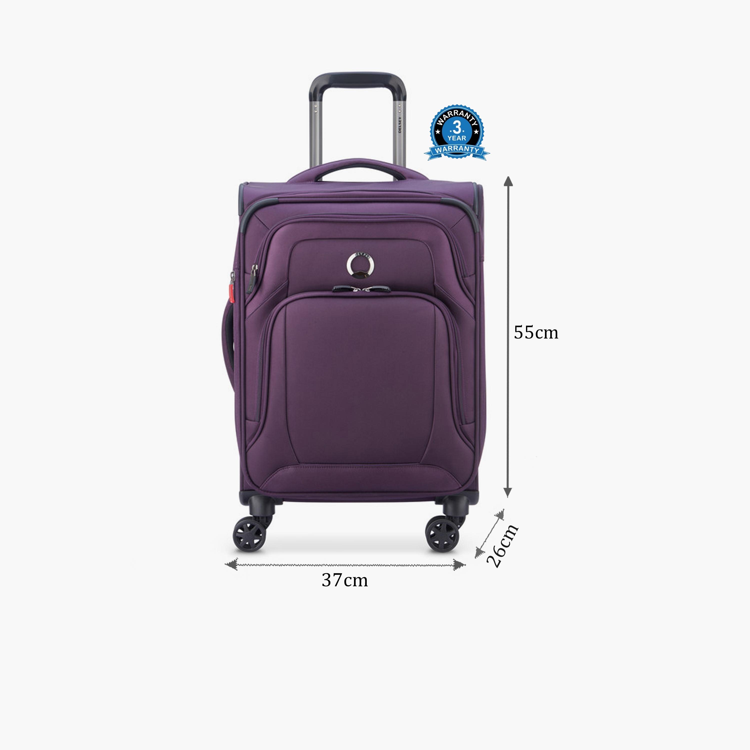 Delsey Optimax Lite 55 CM Small Cabin Polyester Soft Sided 4-Wheeler Spinner Trolley Bag with TSA Combination Lock-travel-luggagesandbags-luggage-image-2