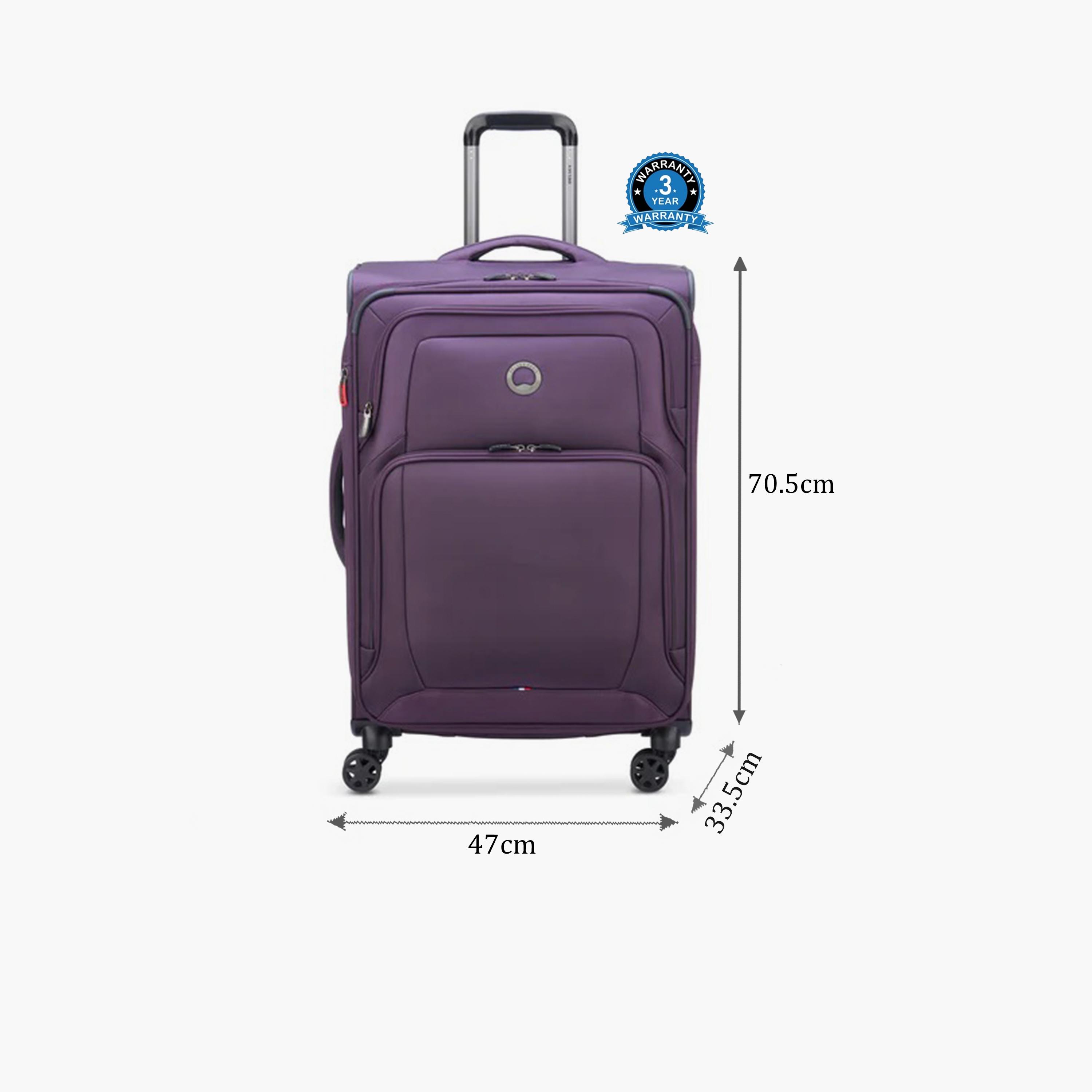 Delsey Optimax Lite 70 CM Medium Check-in Polyester Soft Sided 4-Wheeler Spinner Trolley Bag with TSA Combination Lock-travel-luggagesandbags-luggage-image-2