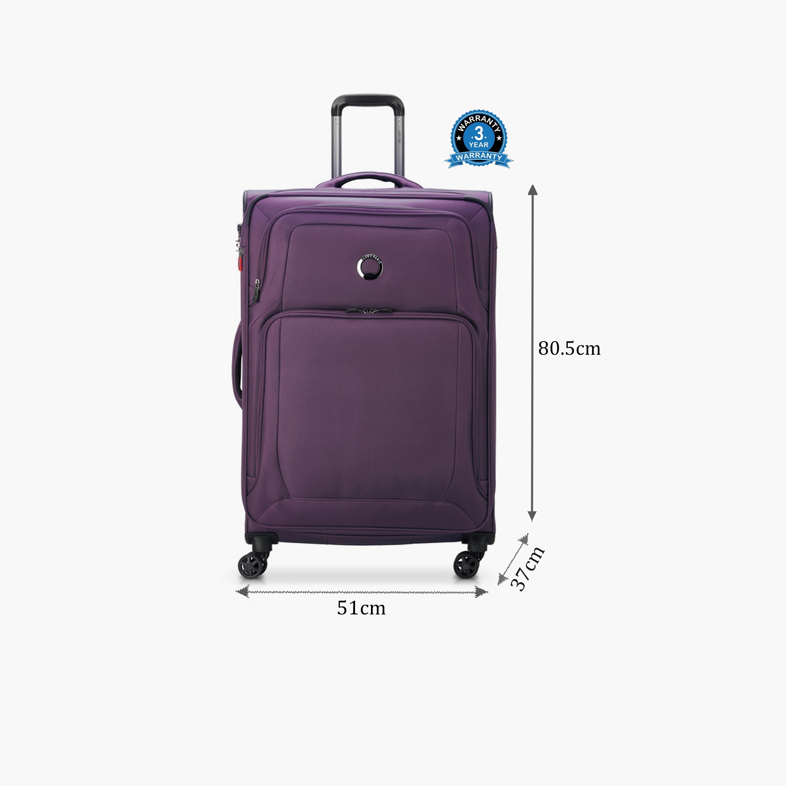 Delsey Optimax Lite 80 CM Large Check-in Polyester Soft Sided 4-Wheeler Spinner Trolley Bag with TSA Combination Lock-travel-luggagesandbags-luggage-image-2