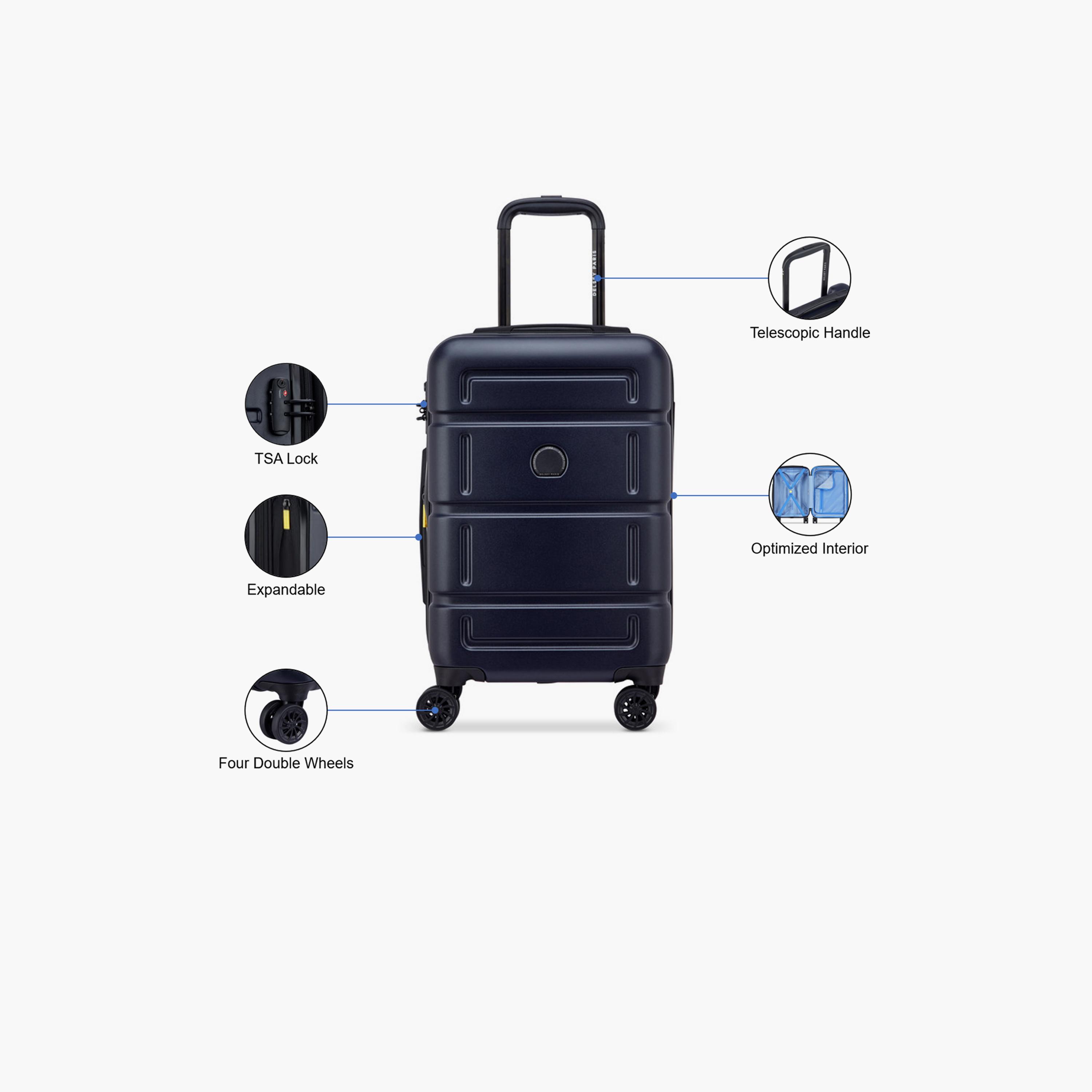 Delsey Camelia 55 CM Small Cabin Polycarbonate with ABS Hard Sided 4-Wheeler Spinner Trolley Bag with TSA Combination Lock-travel-luggagesandbags-luggage-image-3