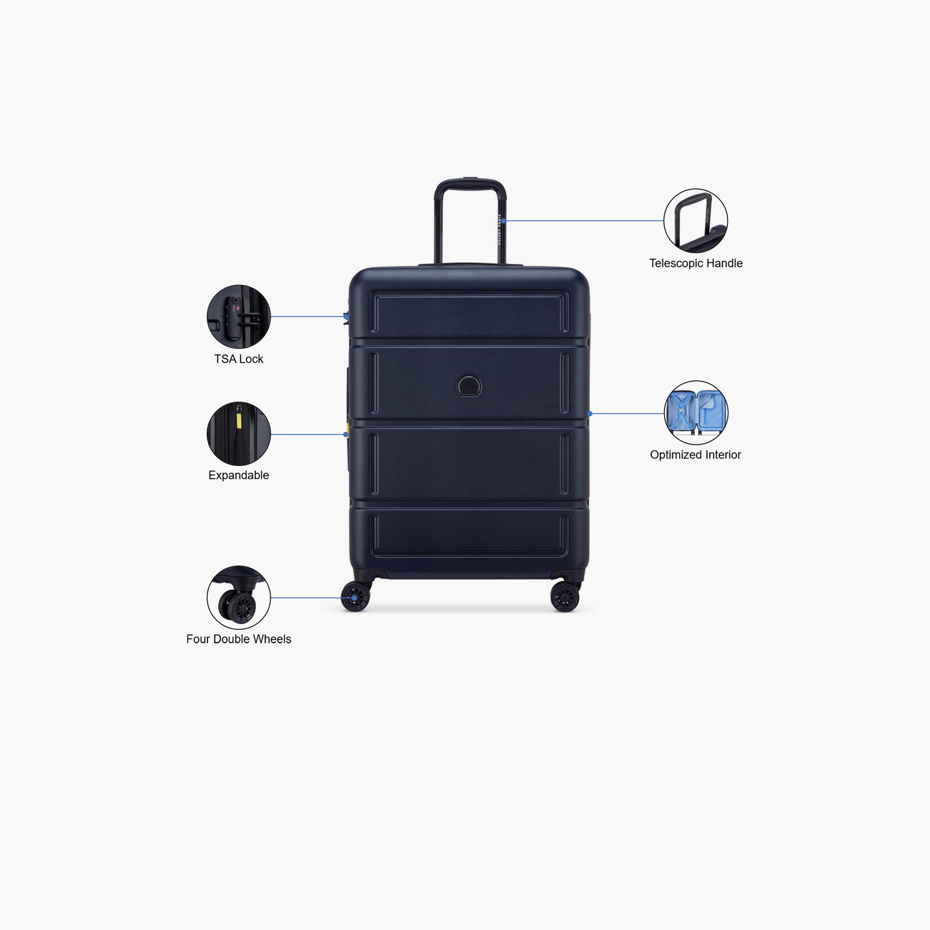 Delsey Camelia 70 CM Medium Check-in Polycarbonate with ABS Hard Sided 4-Wheeler Spinner Trolley Bag with TSA Combination Lock-travel-luggagesandbags-luggage-image-3