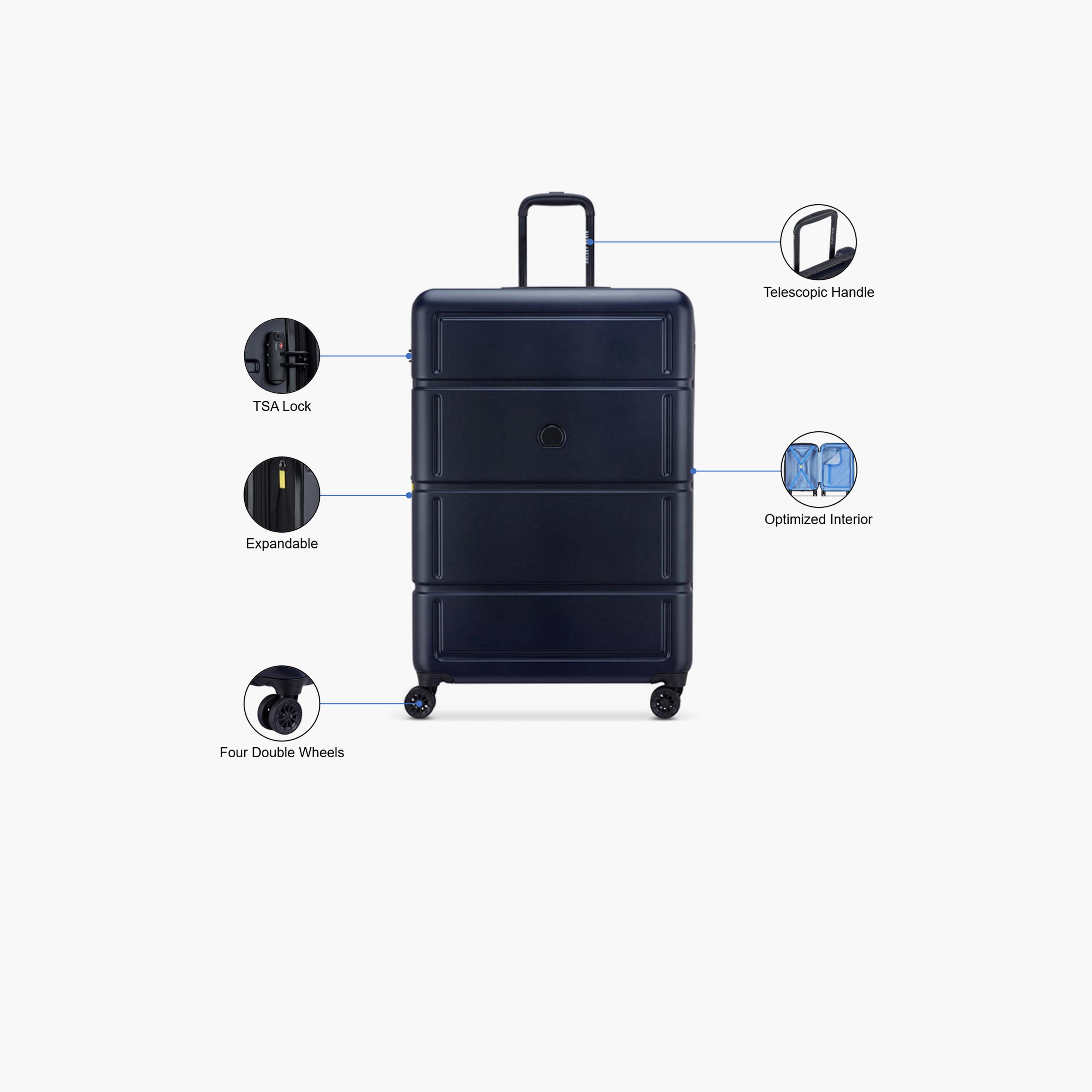 Delsey Camelia 82 CM Large Check-in Polycarbonate with ABS Hard Sided 4-Wheeler Spinner Trolley Bag with TSA Combination Lock-travel-luggagesandbags-luggage-image-3