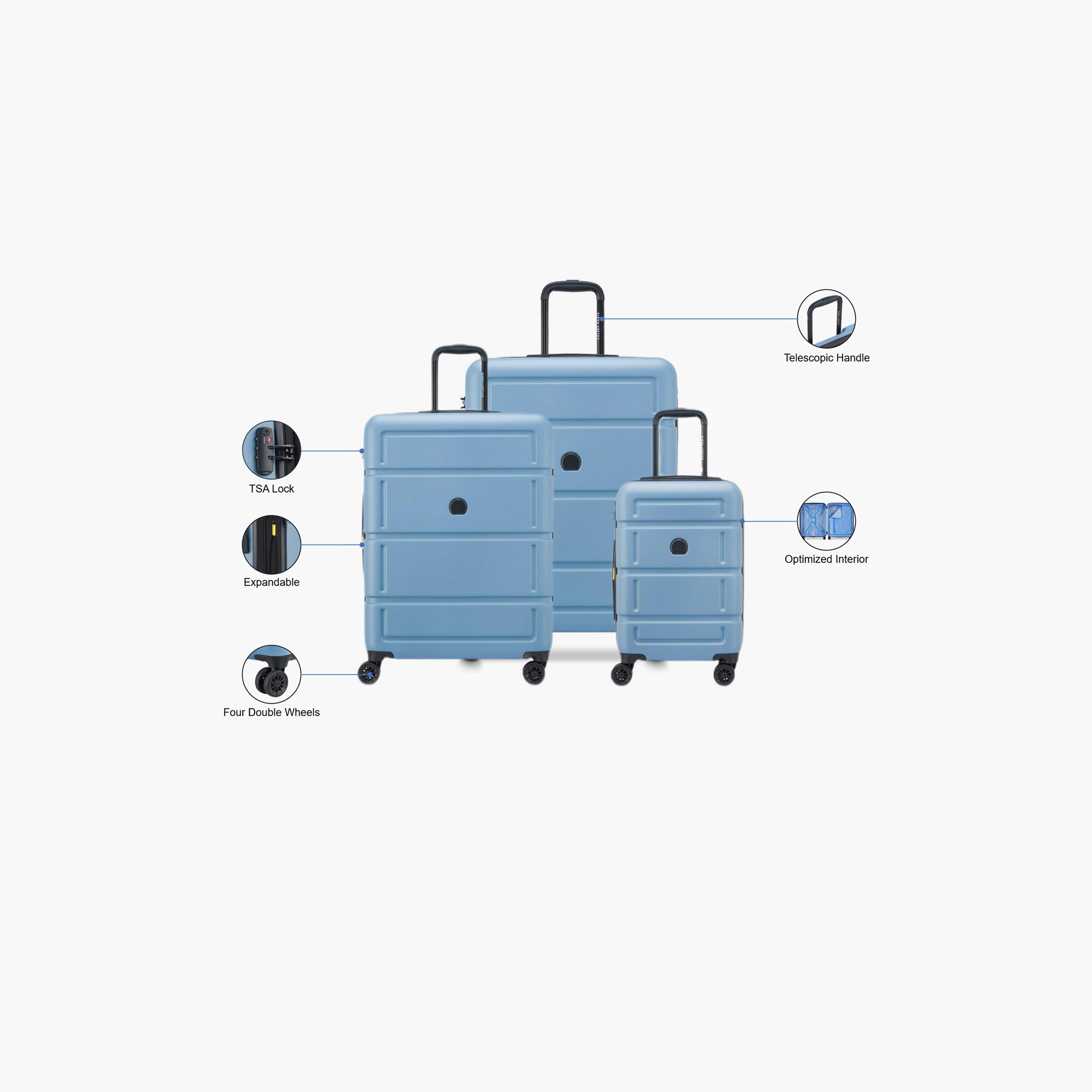 Delsey Camelia Set of 3 Polycarbonate with ABS Hard Sided 4-Wheeler Spinner Trolley Bag with TSA Combination Lock-travel-luggagesandbags-luggage-image-2