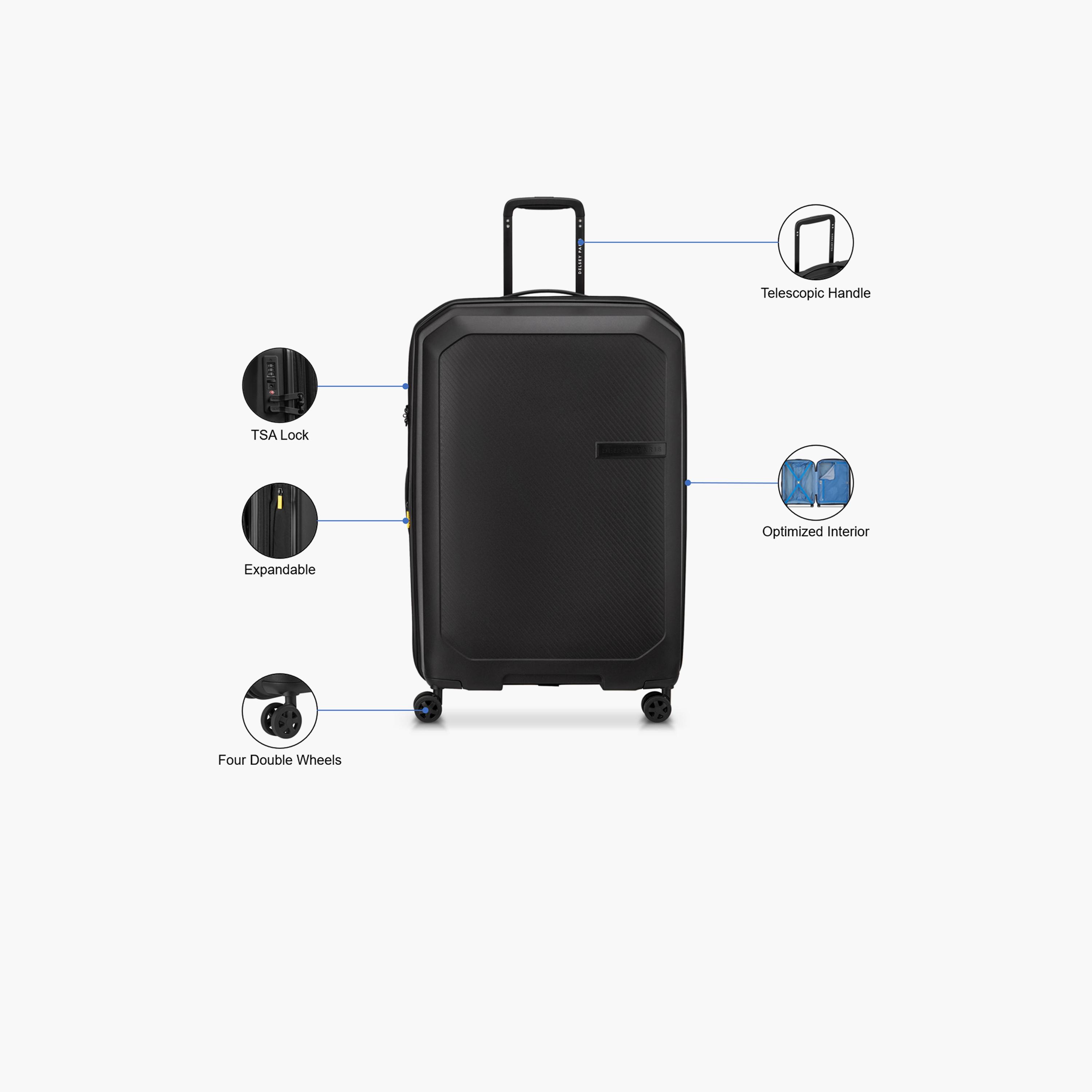 Delsey Anvers 65 CM Medium Check-in Polycarbonate with ABS Hard Sided 4-Wheeler Spinner Trolley Bag with TSA Combination Lock-travel-luggagesandbags-luggage-image-3