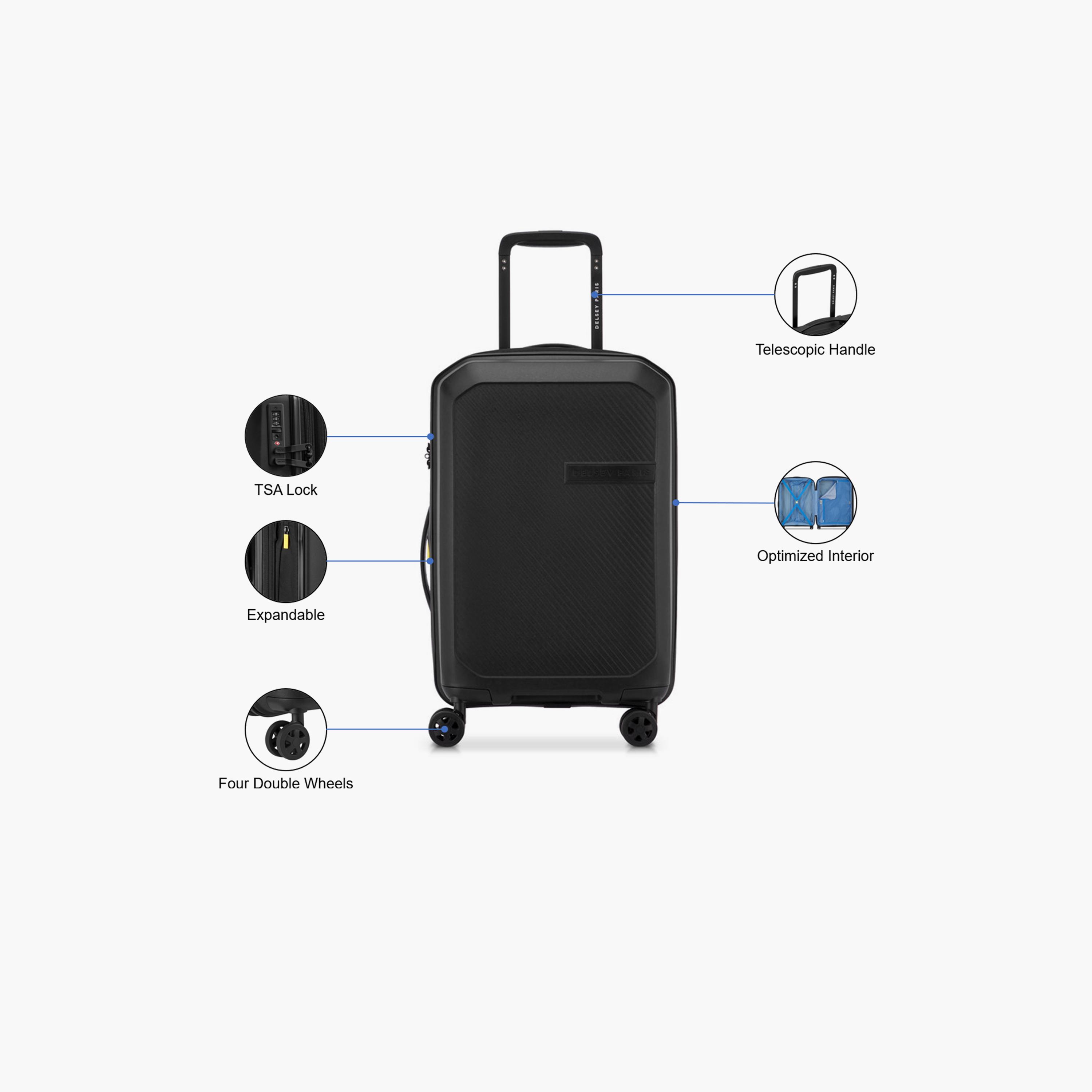 Delsey Anvers 55 CM Small Cabin Polycarbonate with ABS Hard Sided 4-Wheeler Spinner Trolley Bag with TSA Combination Lock-travel-luggagesandbags-luggage-image-3