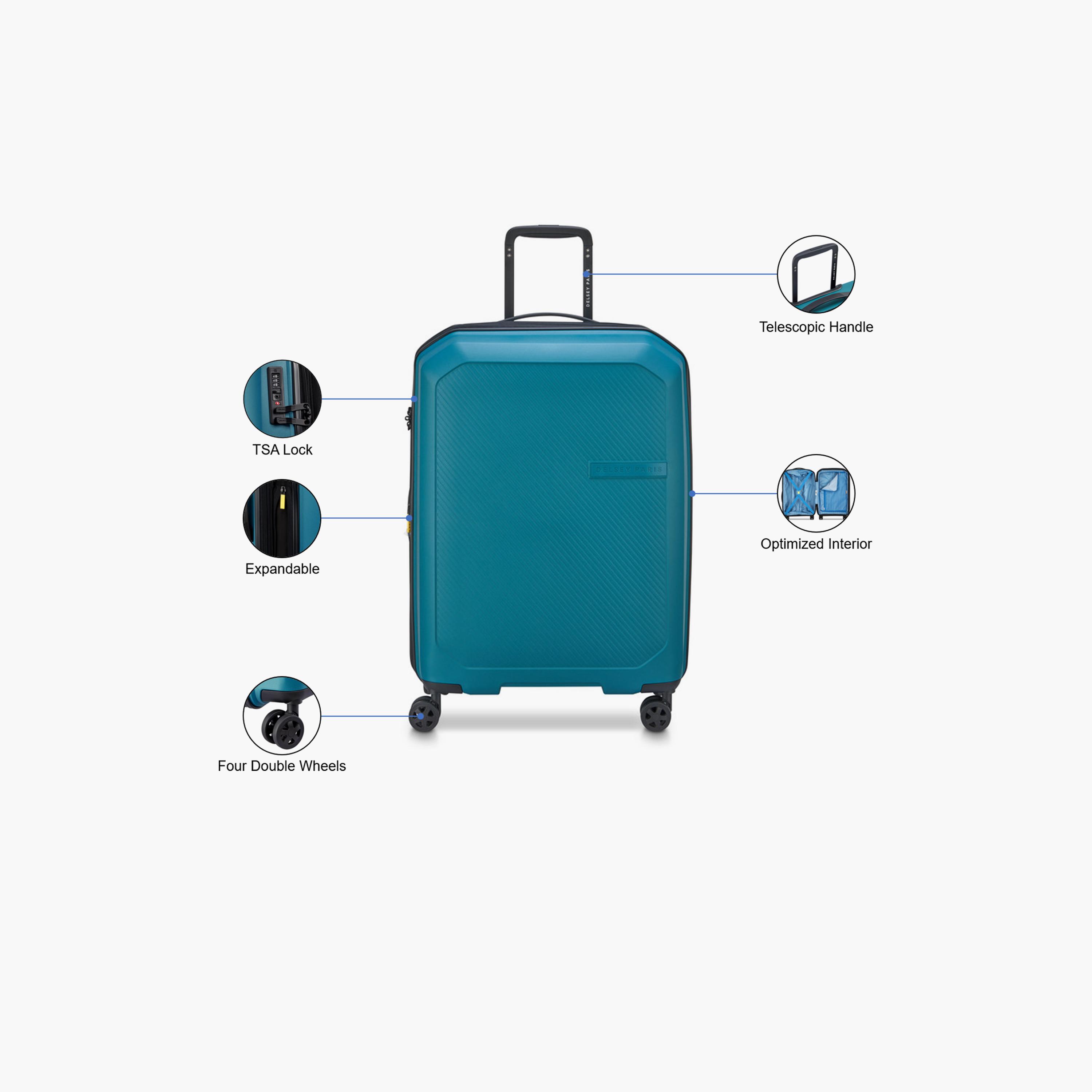 Delsey Anvers 65 CM Medium Check-in Polycarbonate with ABS Hard Sided 4-Wheeler Spinner Trolley Bag with TSA Combination Lock-travel-luggagesandbags-luggage-image-3