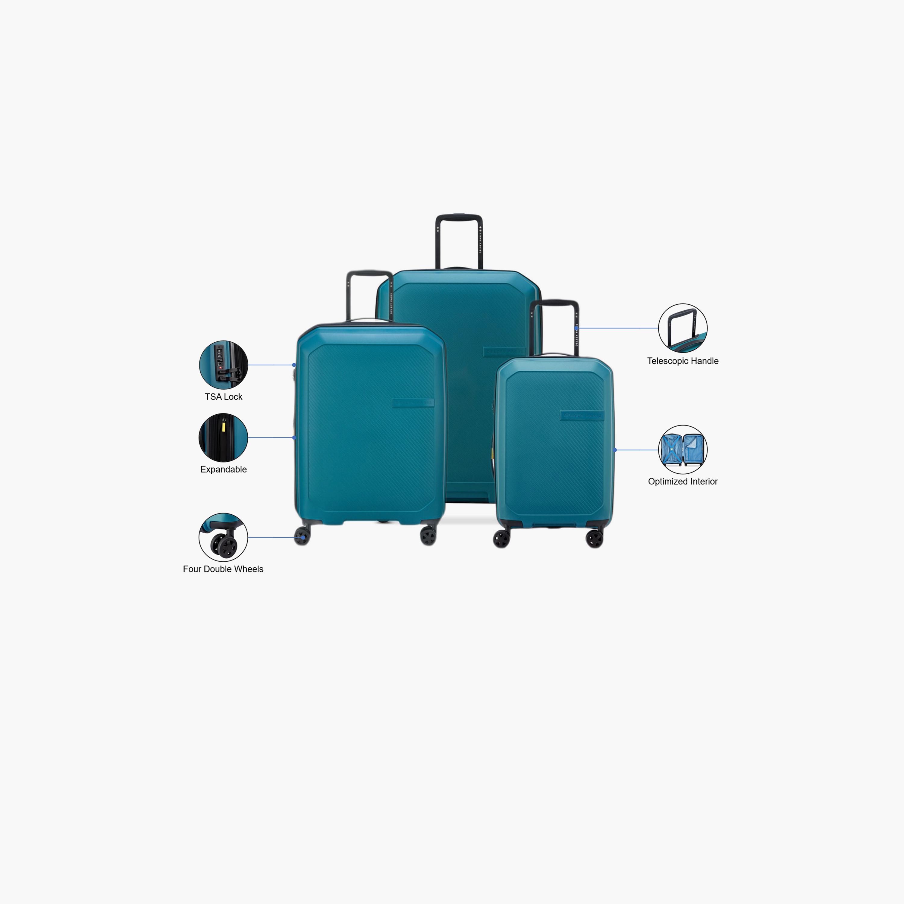 Delsey Anvers Set of 3 Polycarbonate with ABS Hard Sided 4-Wheeler Spinner Trolley Bag with TSA Combination Lock-travel-luggagesandbags-luggage-image-2