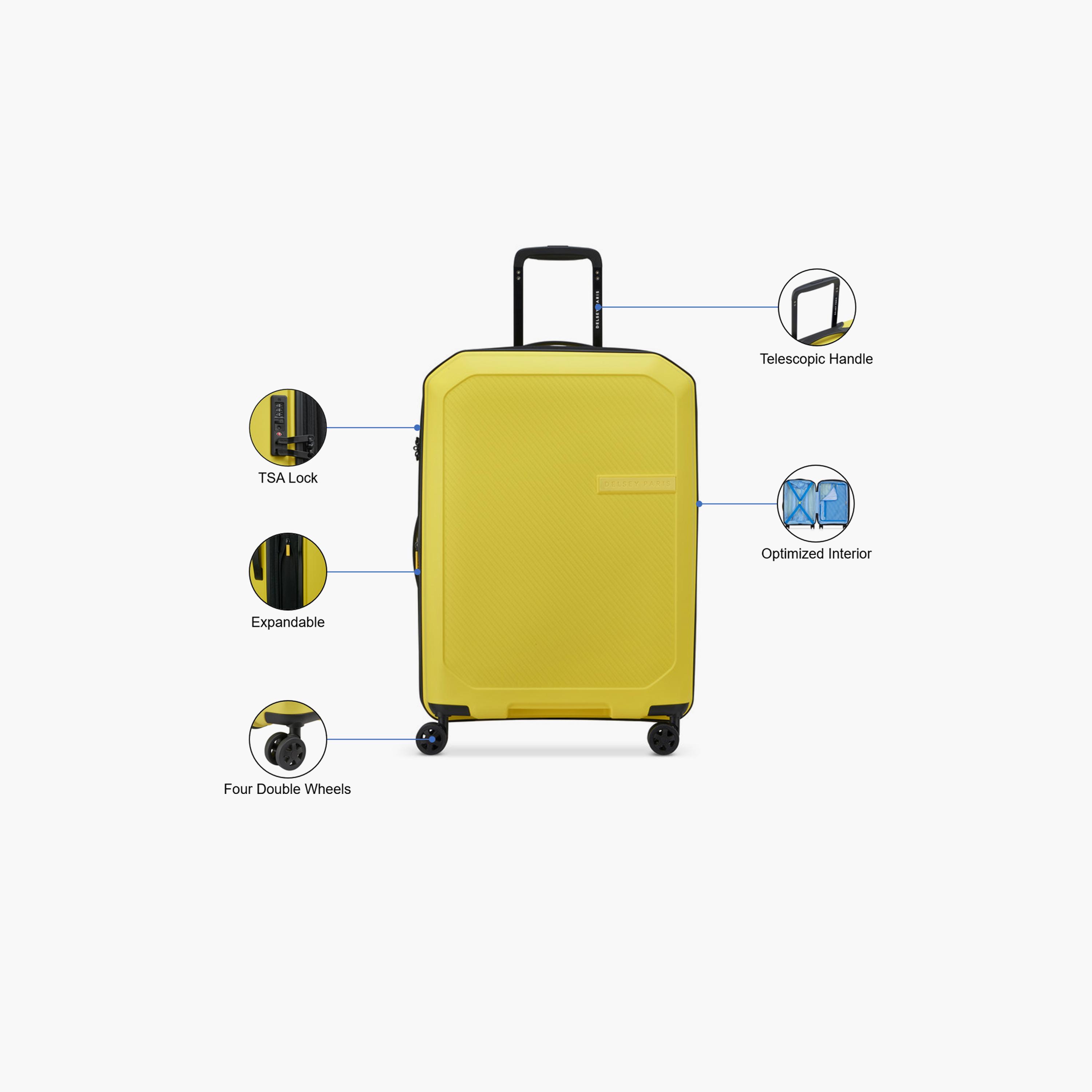 Delsey Anvers 65 CM Medium Check-in Polycarbonate with ABS Hard Sided 4-Wheeler Spinner Trolley Bag with TSA Combination Lock-travel-luggagesandbags-luggage-image-3