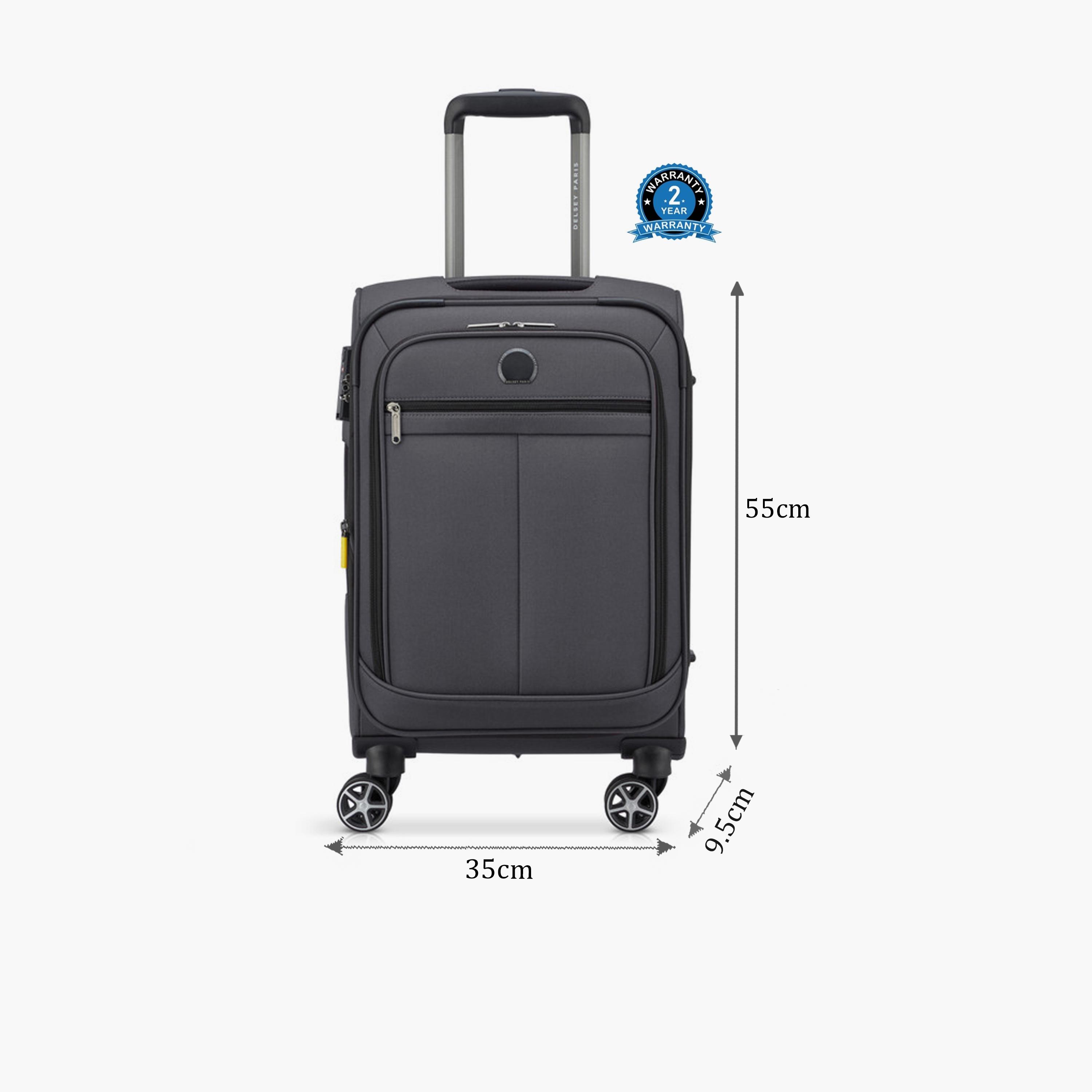 Delsey Priscilla 55 CM Small Cabin Polyester Soft Sided 4-Wheeler Spinner Trolley Bag with TSA Combination Lock-travel-luggagesandbags-luggage-image-2