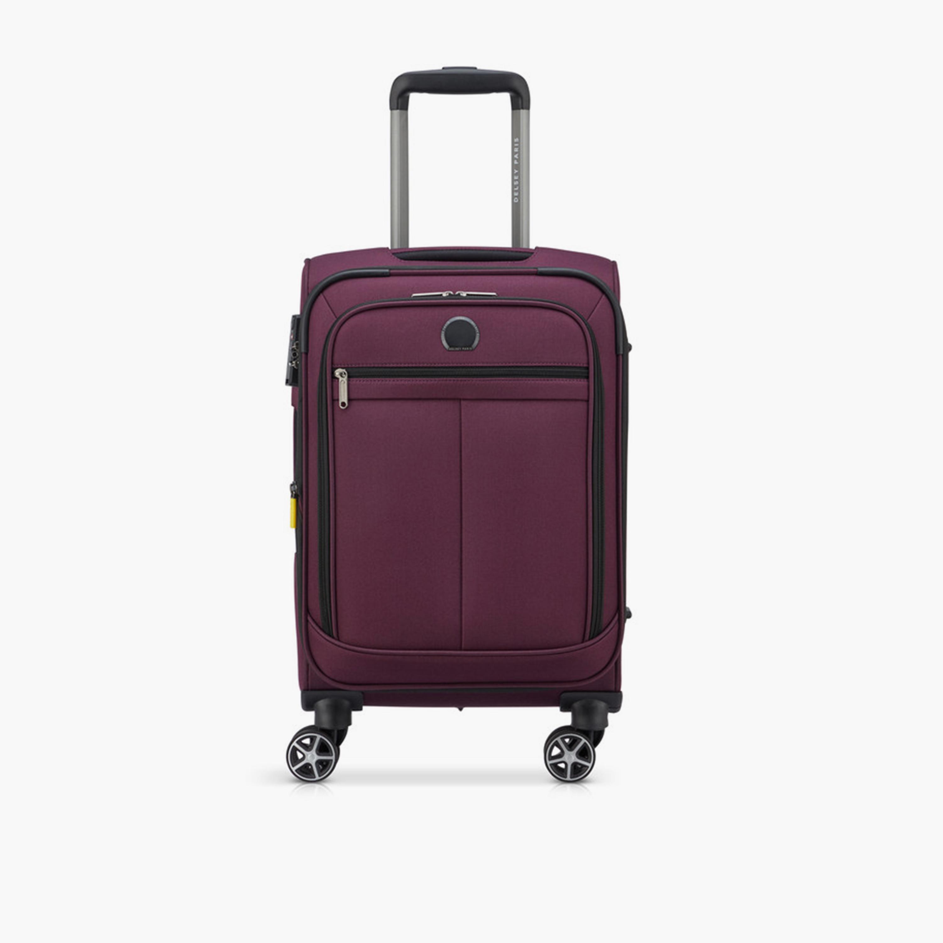 Delsey Priscilla 55 CM Small Cabin Polyester Soft Sided 4-Wheeler Spinner Trolley Bag with TSA Combination Lock-travel-luggagesandbags-luggage-image-1